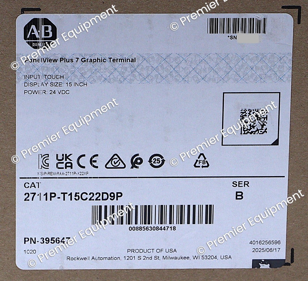 * SURPLUS ALLEN BRADLEY 2711P-T15C22D9P /B 15″ PERFORMANCE PANELVIEW PLUS 7 OPER