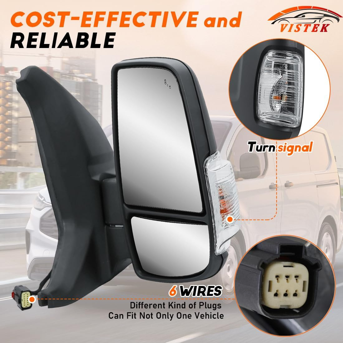 Power Heated Door Mirror & Driver Side View Mirror FIT Ford Transit 150 250 350