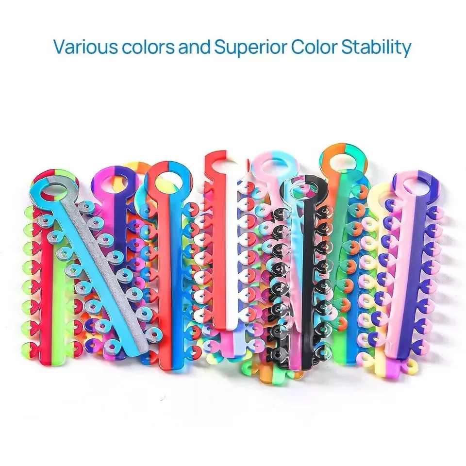 Dental Orthodontic Elastic Ligature Ties Rubber Bands Brace Single/Double Color