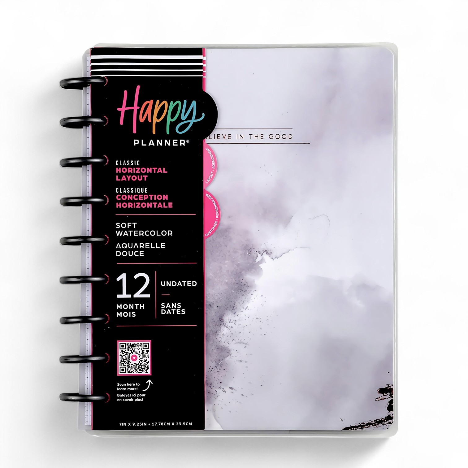 Happy Planner | Classic Undated 12 Month | Horizontal Layout | Watercolor | NEW