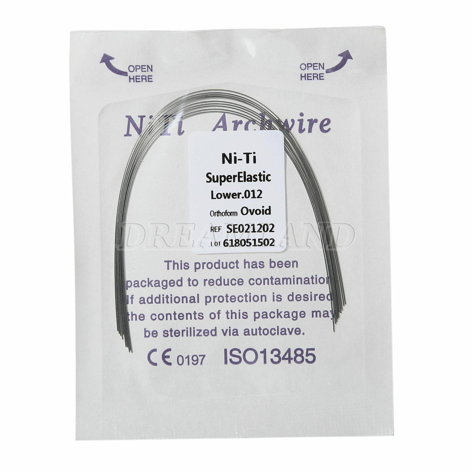 Dental Ortho Super Elastic Niti Round Arch Wire Ovoid 012-020 Upper / Lower all