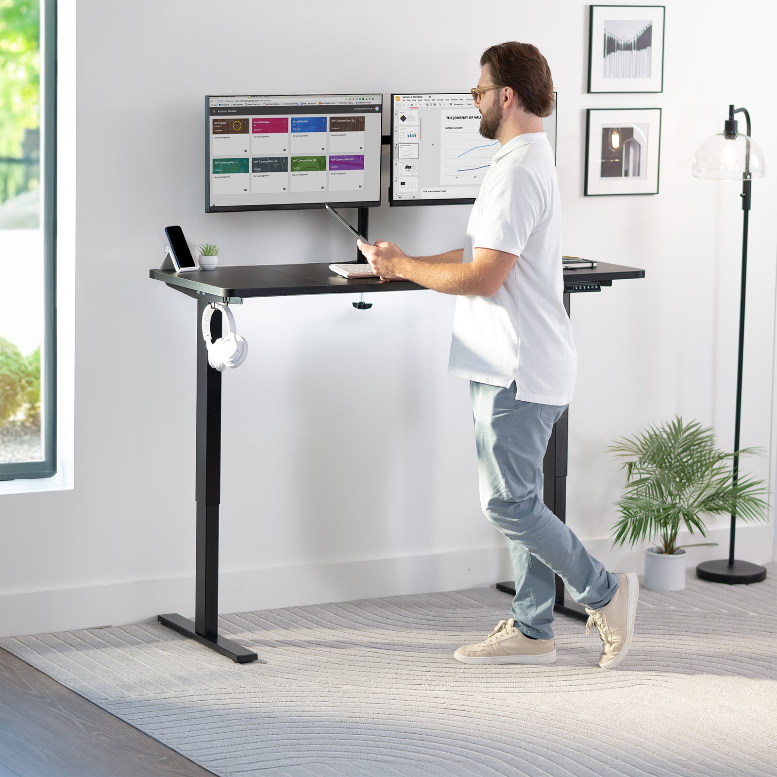 VIVO Black 60 x 24 inch Universal Table Top for Sit to Stand Desk Frames