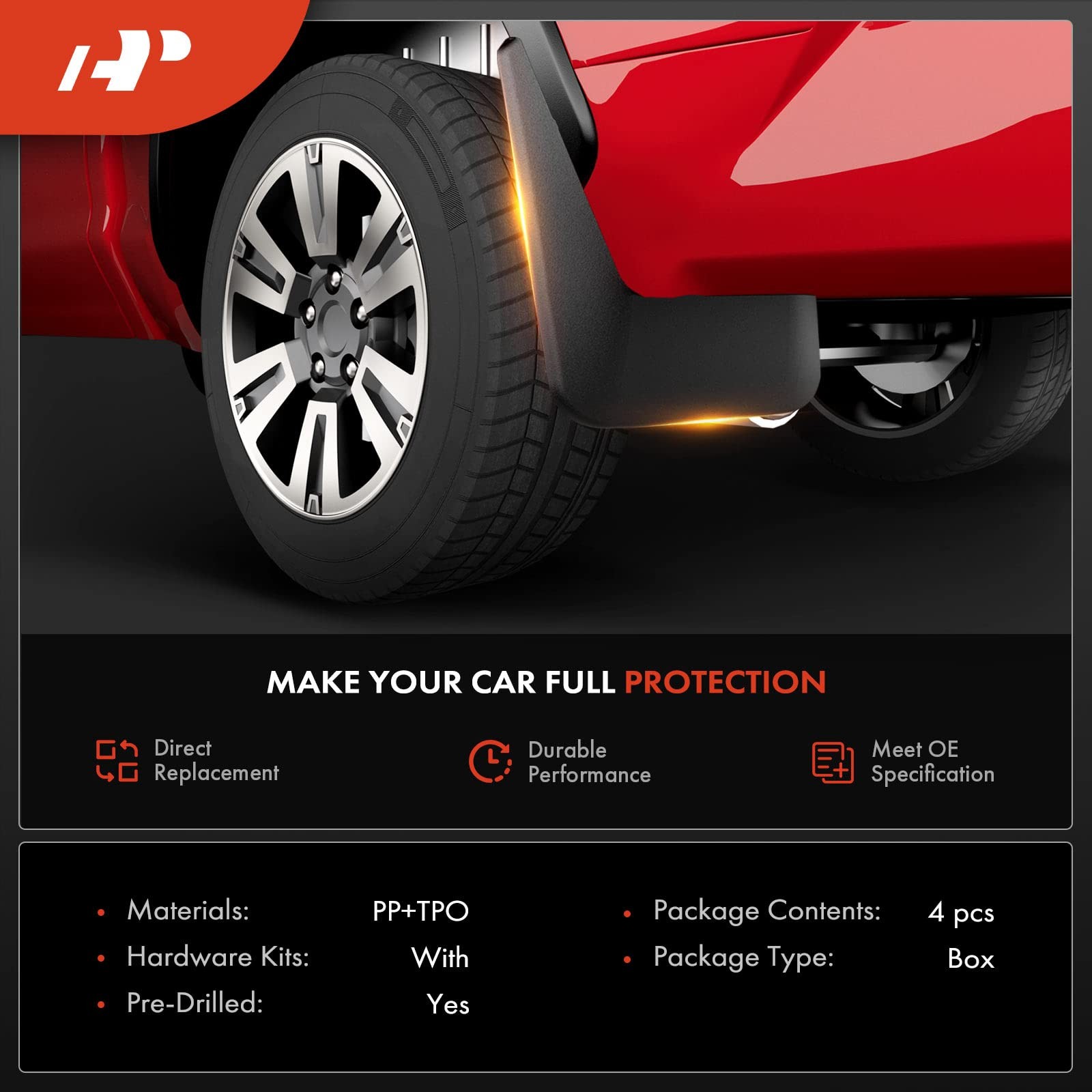 A-Premium Mud Flaps Compatible Gmc Sierra 1500 2014-2019 Sierra 2500 Hd 3500 Hd