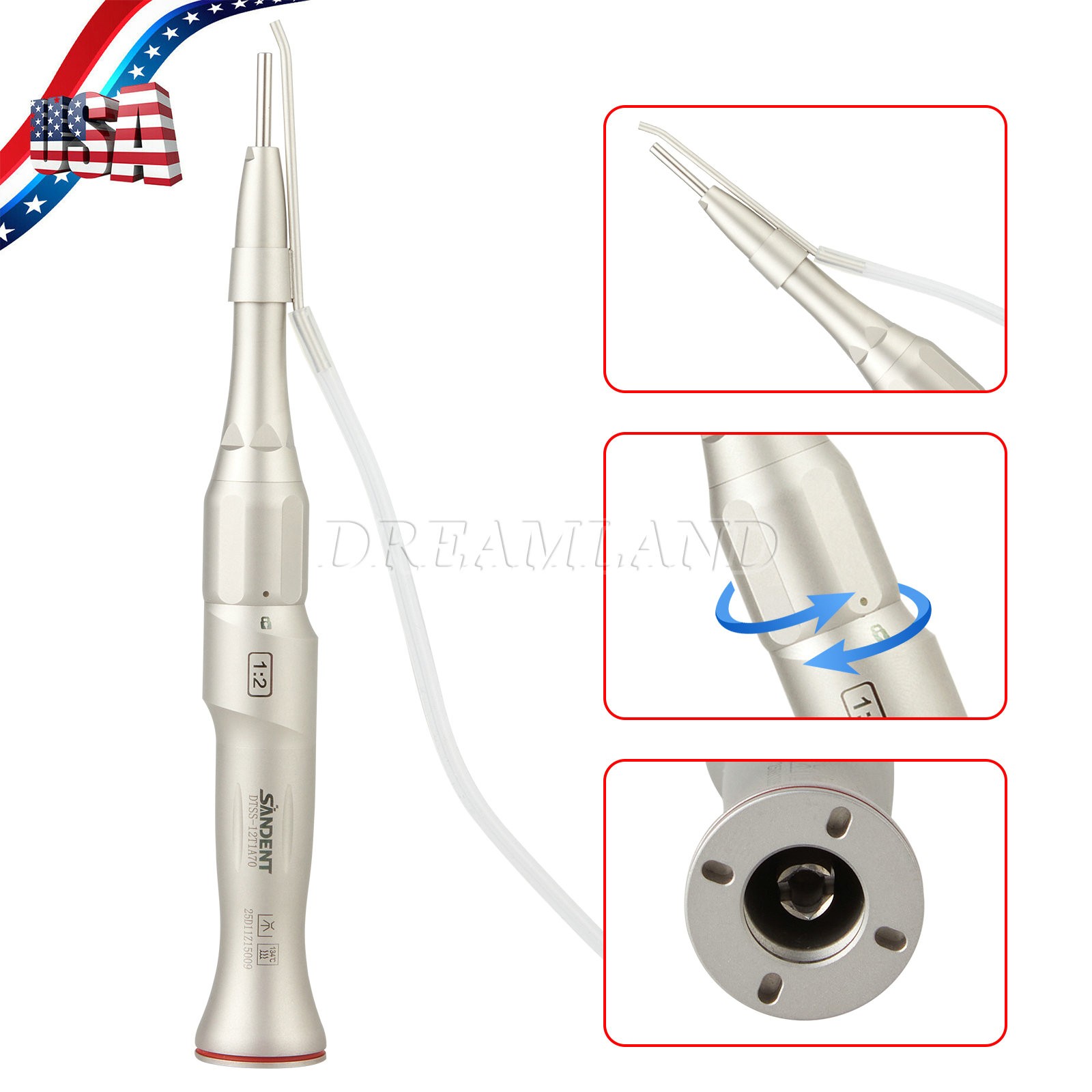 Dental Surgical Straight Handpiece 1:1 1:2 Oral Surgery 20 Degree External