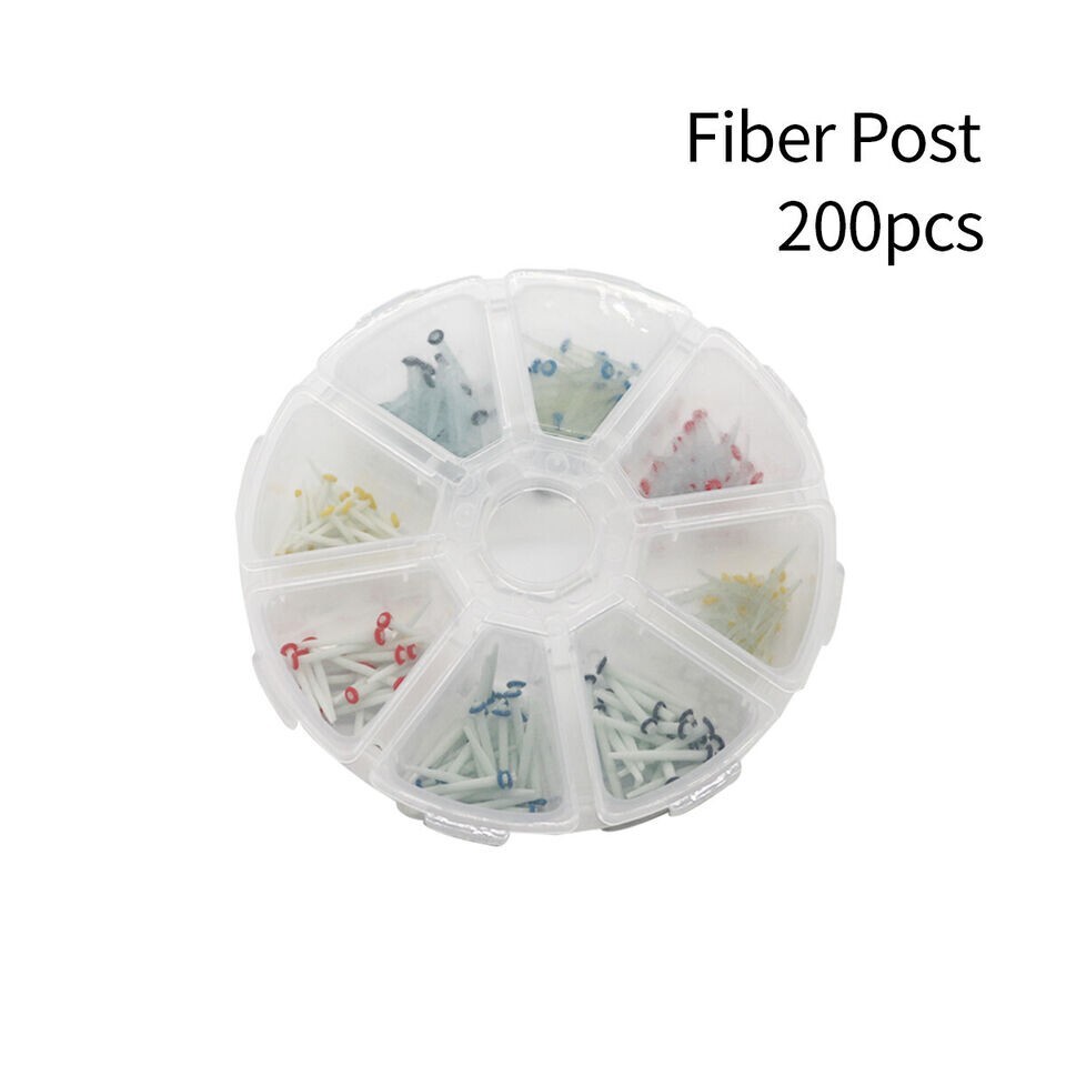 200 Pcs Dental Fiber Post Glass Quartz Teeth Restorative Posts 1.0 1.2 1.4 1.6mm