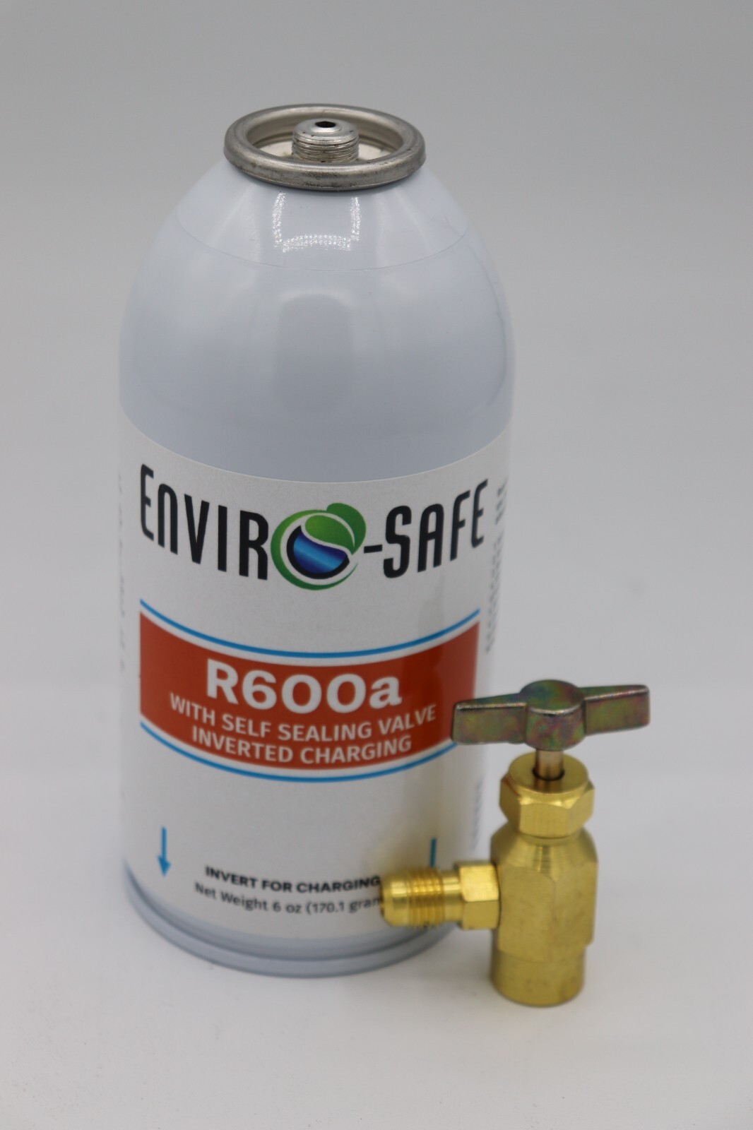 Enviro-Safe R600a Refrigerant Kit with Self-Sealing Valve & Charging Adapter – 6