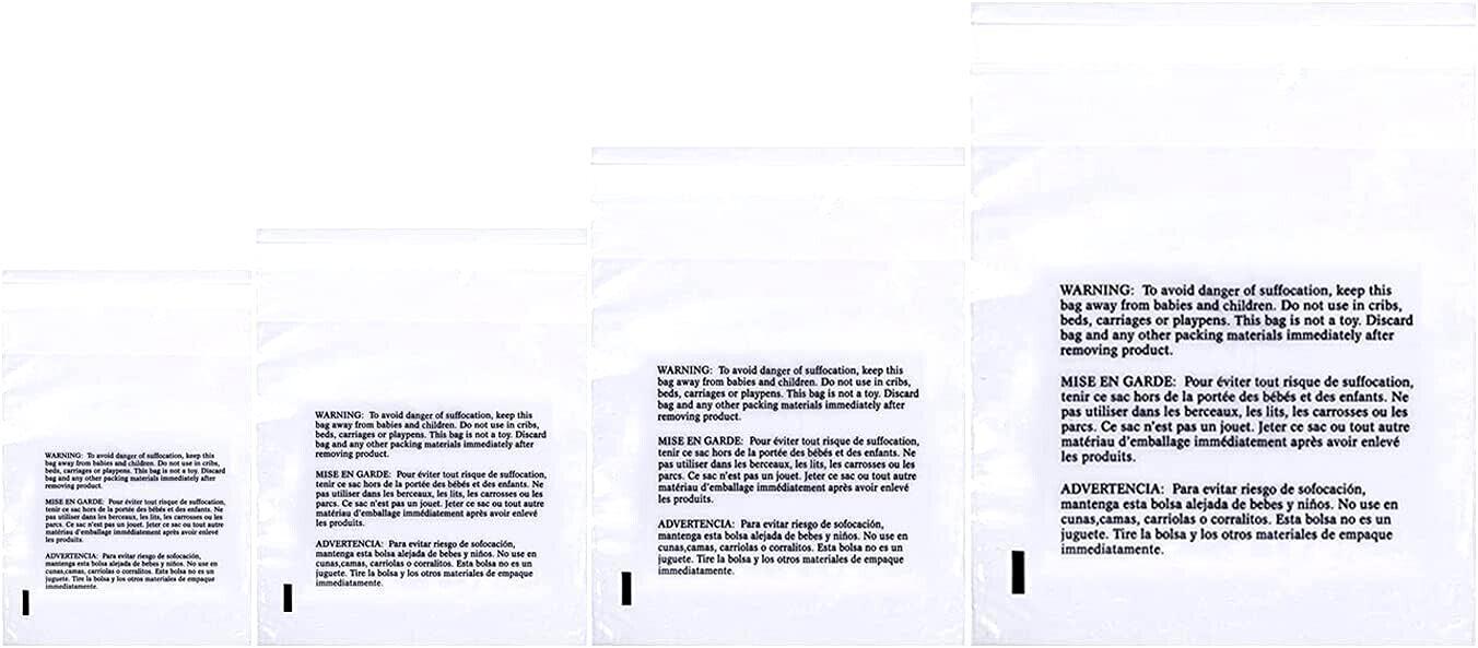 Poly Bags Resealable Suffocation Warning Merchandise 1.5 mil Shirt Apparel EDC