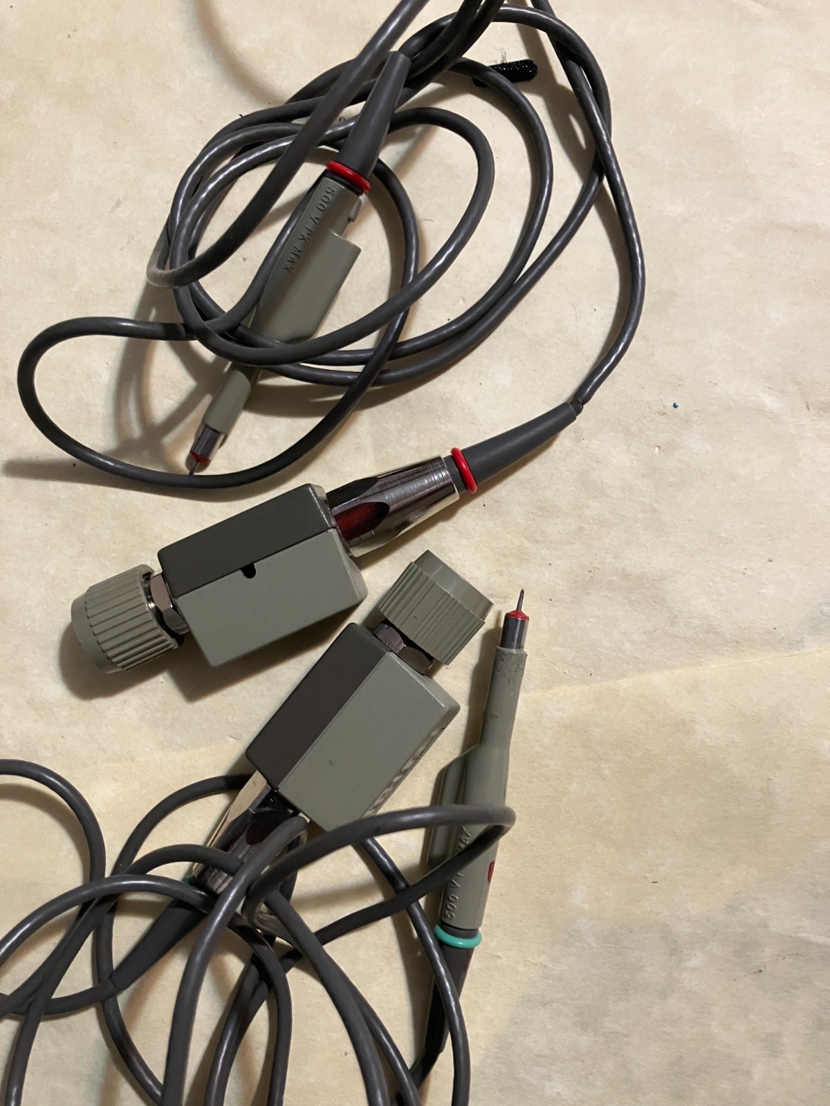 Qty 2 Tek P6122 Passive Probe, 10M, 11.0pF, 10X, 1.5M, Used