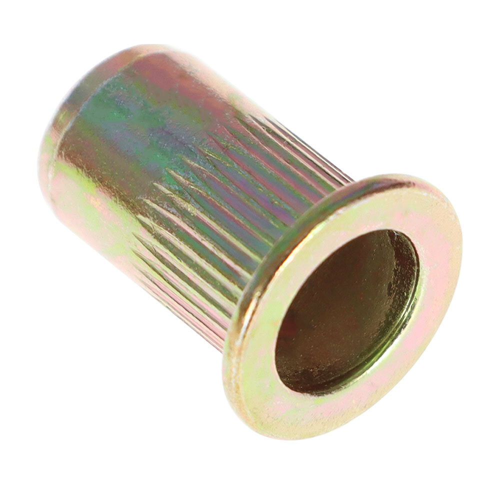 100 Pcs M6 Metric Carbon Steel Rivet Nut Flat Head Threaded Insert Nutsert US
