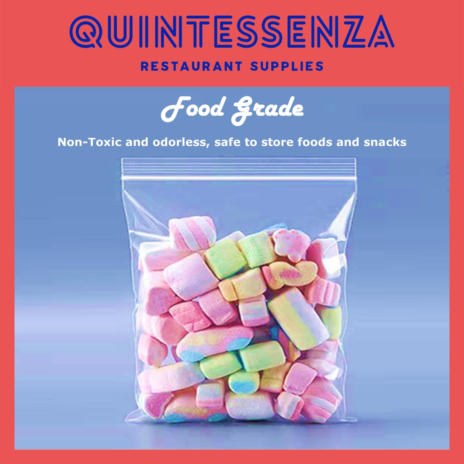 4” x 7” = 4 Mil Thick Clear Zipper Reclosable Poly Bags by Quintessenza