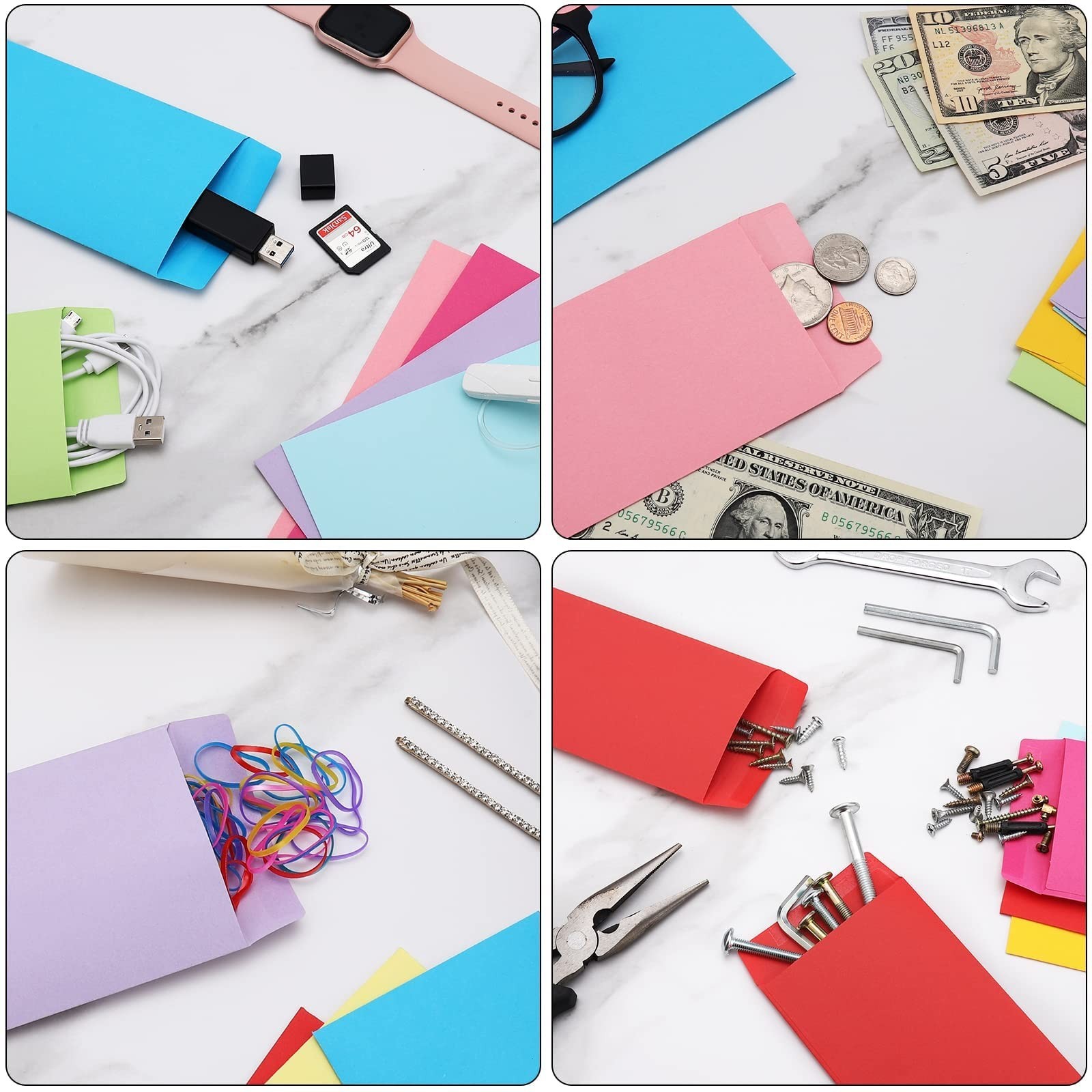 200 Pack Colorful Cash Envelopes 6.7×3.5 Fit for Envelope Money Saving Challe…