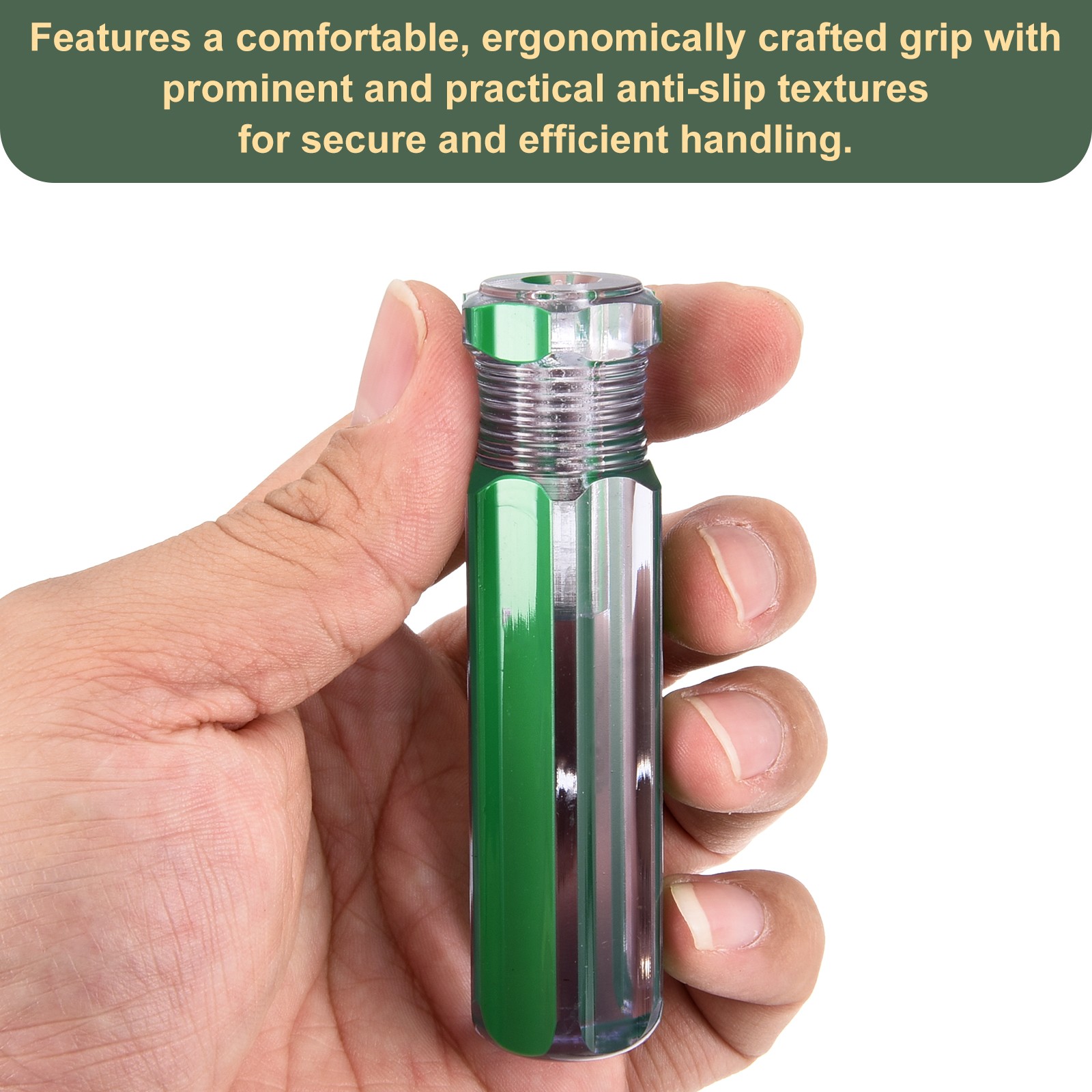 Pre-Drilled Blank Screwdriver Handles 6.2mm Hole 90mm Length, Clear Green