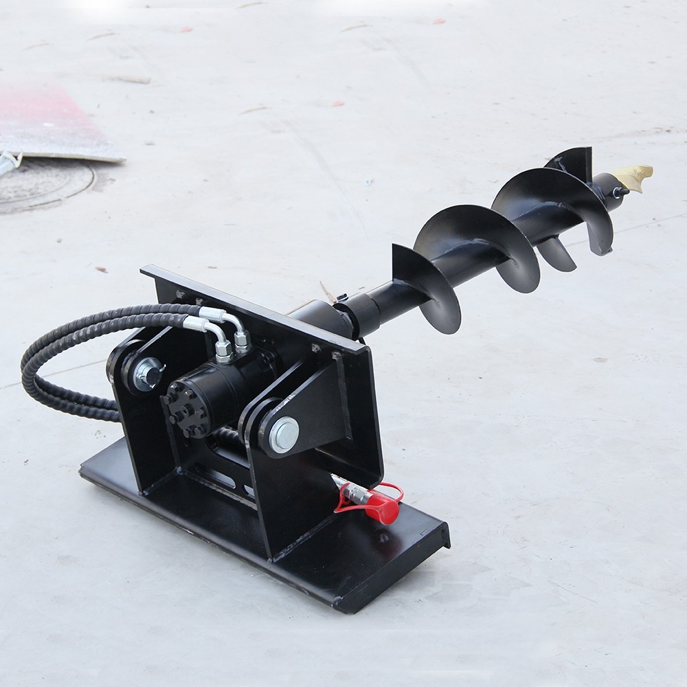 Hydraulic Auger For Mini Skid Steer Loader Attachment Post Hole Drill Free Ship