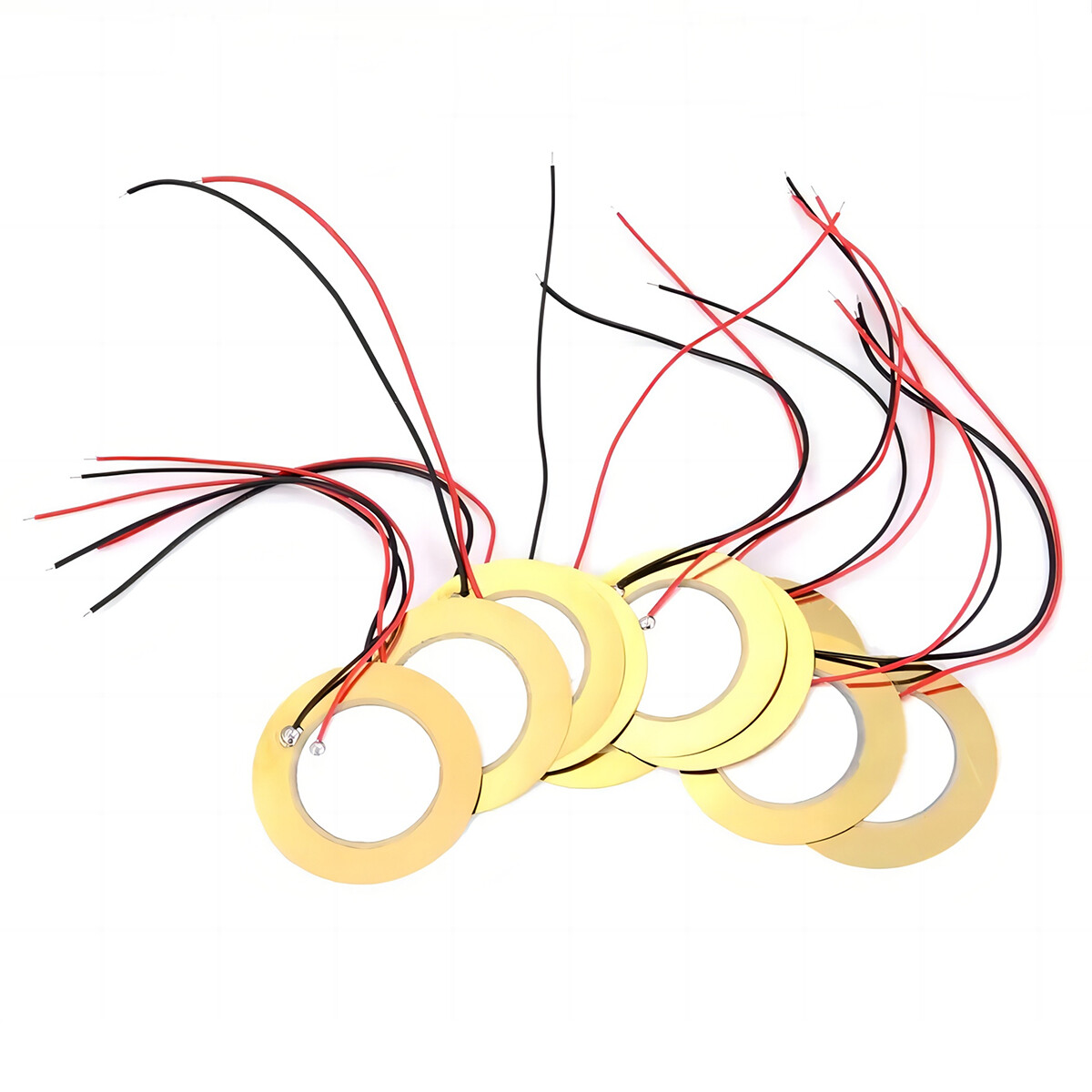 Piezoelectric Ceramic Copper Buzzer Passive Piezo Disc 12mm, 15mm to 50mm Gold