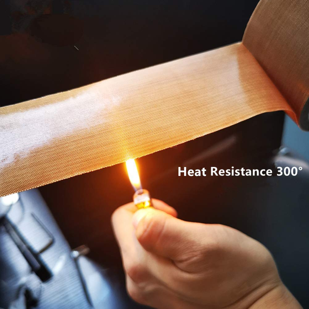 PTFE Coated Fabric Teflon Tape High Heat Adhesive Brown