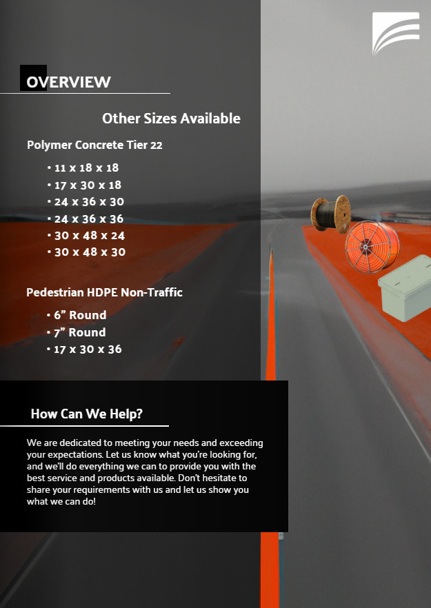 12x12x12 Polymer Concrete Tier 22 Handhole Vault, Price is for 1 HAND HOLE