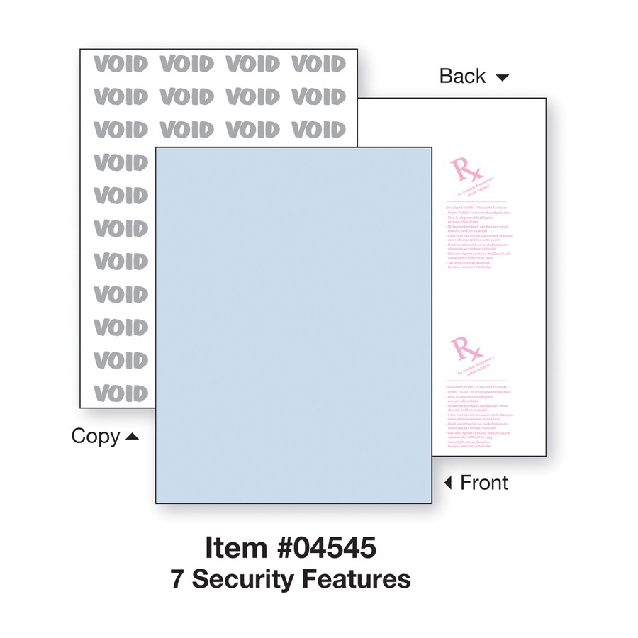 Docuguard Security Paper – Letter – 8.50″ X 11″ – 500 / Ream – Blue (PRB04545)
