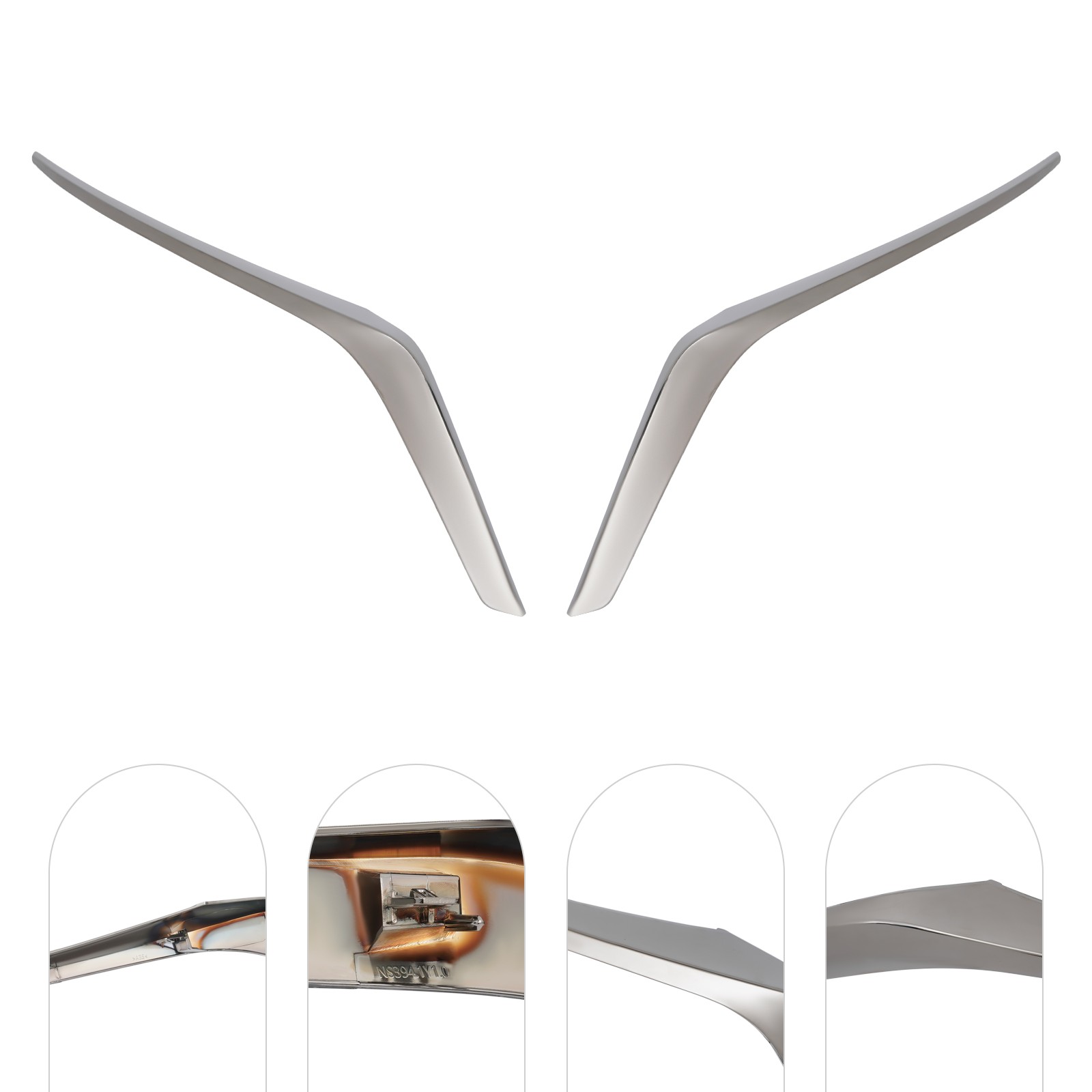 Driver&Passenger Side Front 2* Grille Molding Trims For 2023-2024 Nissan Altima