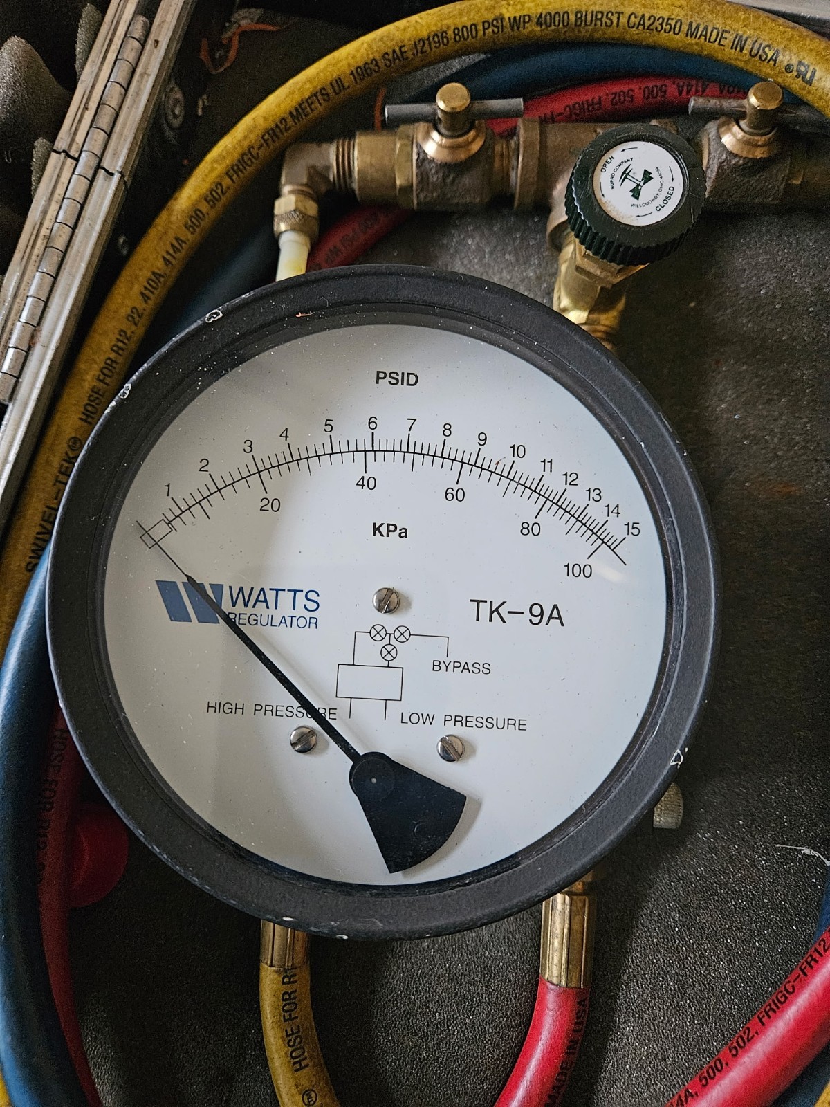 Watts Regulator TK9A Backflow Preventer Test Gauge HVAC Valve Hose Assembly Case
