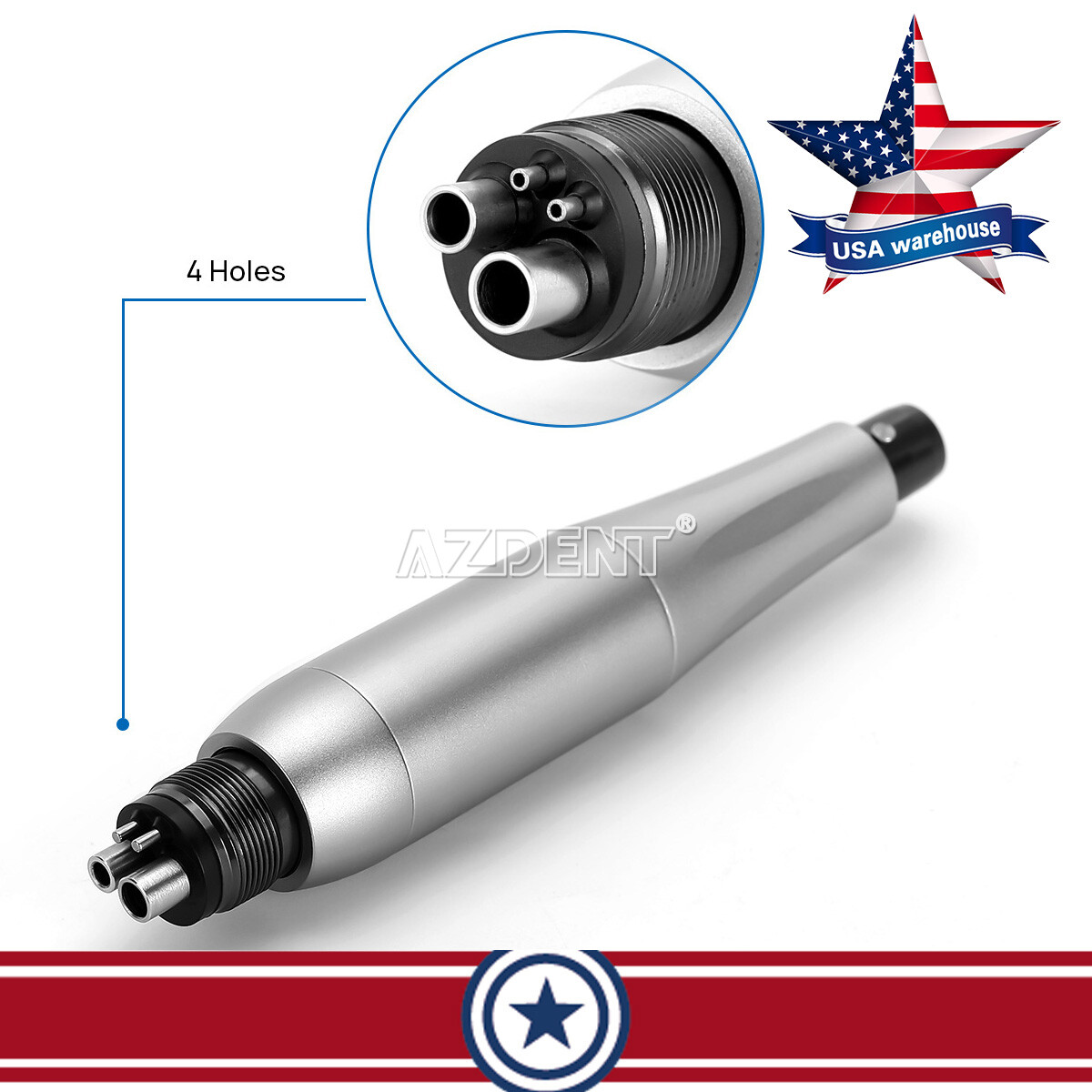 Dental Slow Low Speed Handpiece Contra Angle Straight Air Motor 2/4Holes E-type
