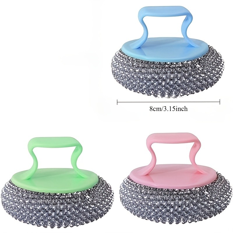3Pcs Kitchen Cleaning Brush Set With Handle Dish Pan Scrub Brush Tool