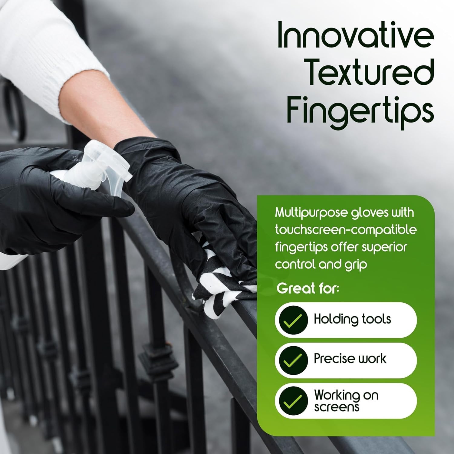 1000 ct Inspire Black Nitrile Gloves Heavy Duty 6 Mil Nitrile Chemical Resistant