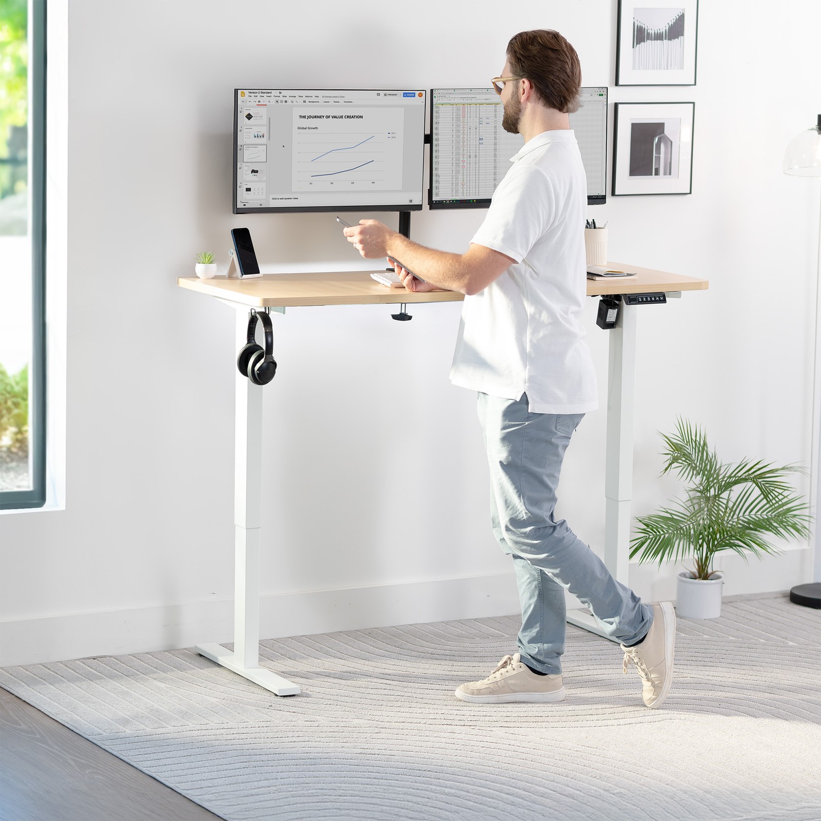 VIVO Light Wood 60 x 24 inch Universal Table Top for Sit to Stand Desk Frames