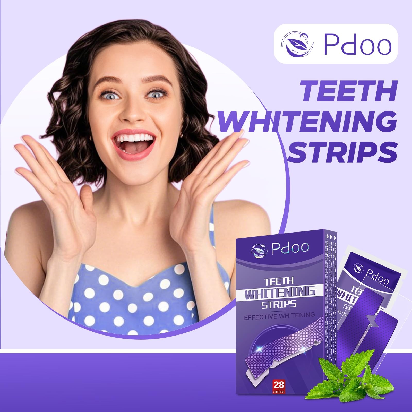 Purple Teeth Whitening Strips 28 Count – 14 Days 1 (Pack of 28),