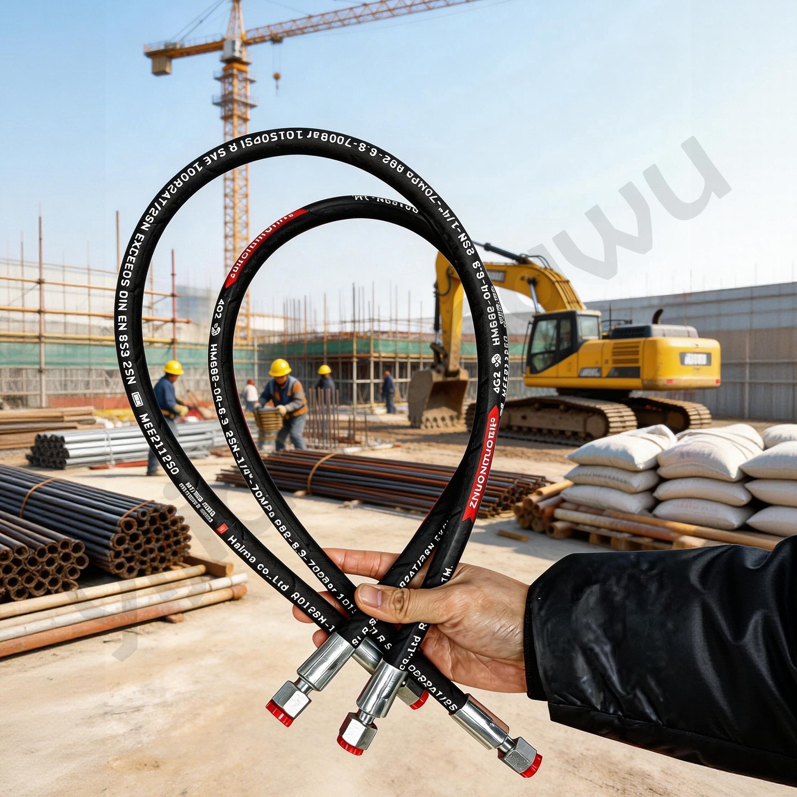 AGT Miva Chinese Mini M14x1.5 Din Hydraulic Hose 36″ Thumbs Attachments Ect 2PC
