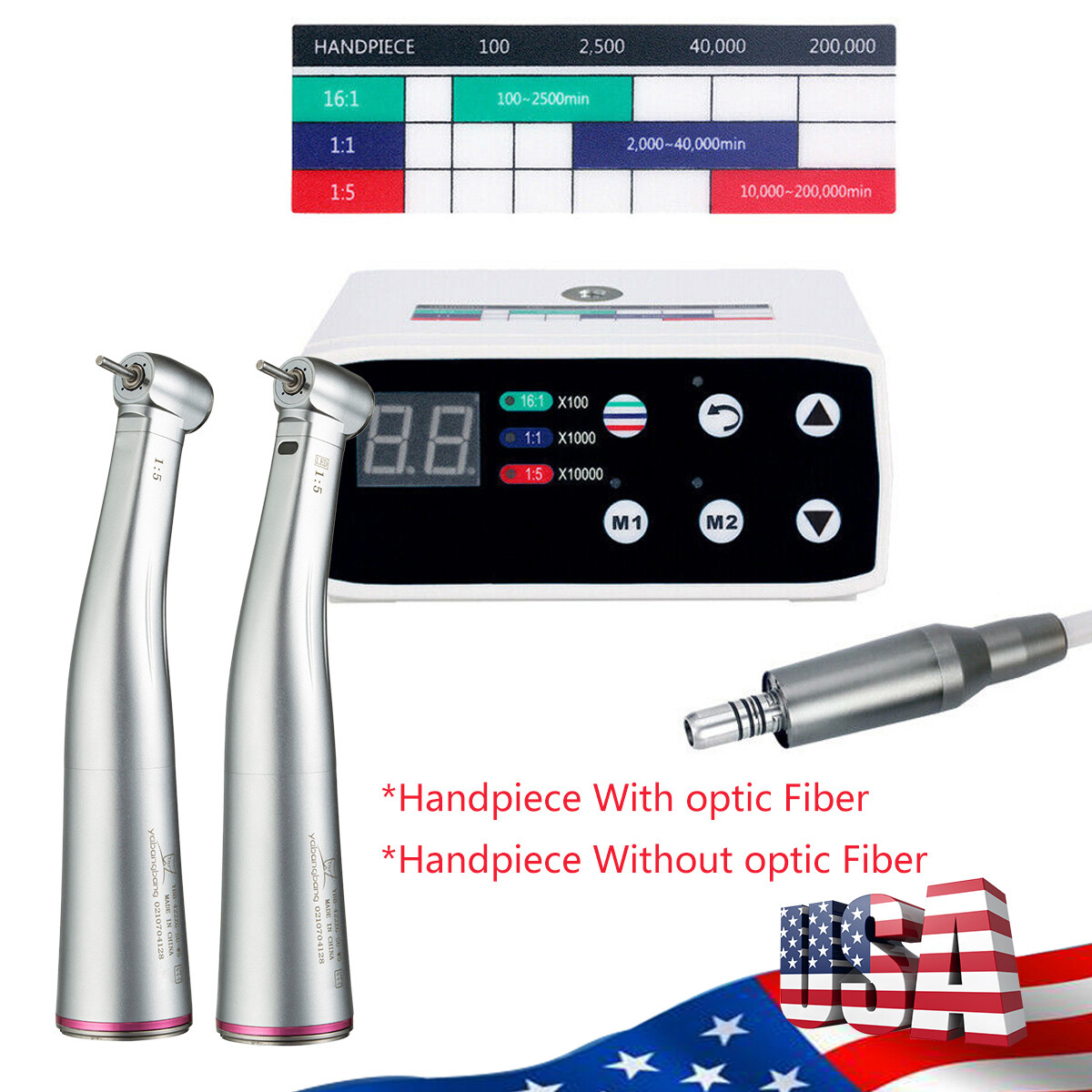 NSK Style Dental Brushless LED Micro Motor /1:5 Increasing Handpiece