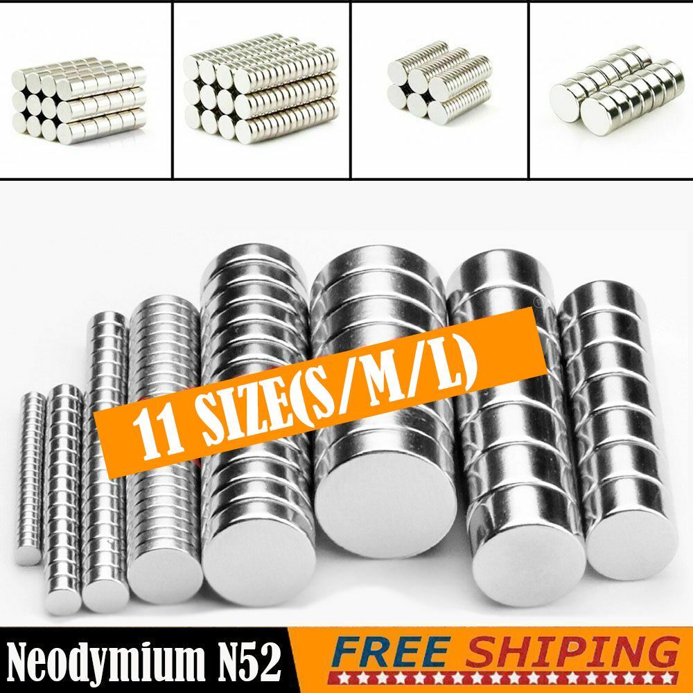 Lot Neodymium Magnets N52 Disc Round Super Strong Rare Earth Small Large Magnet