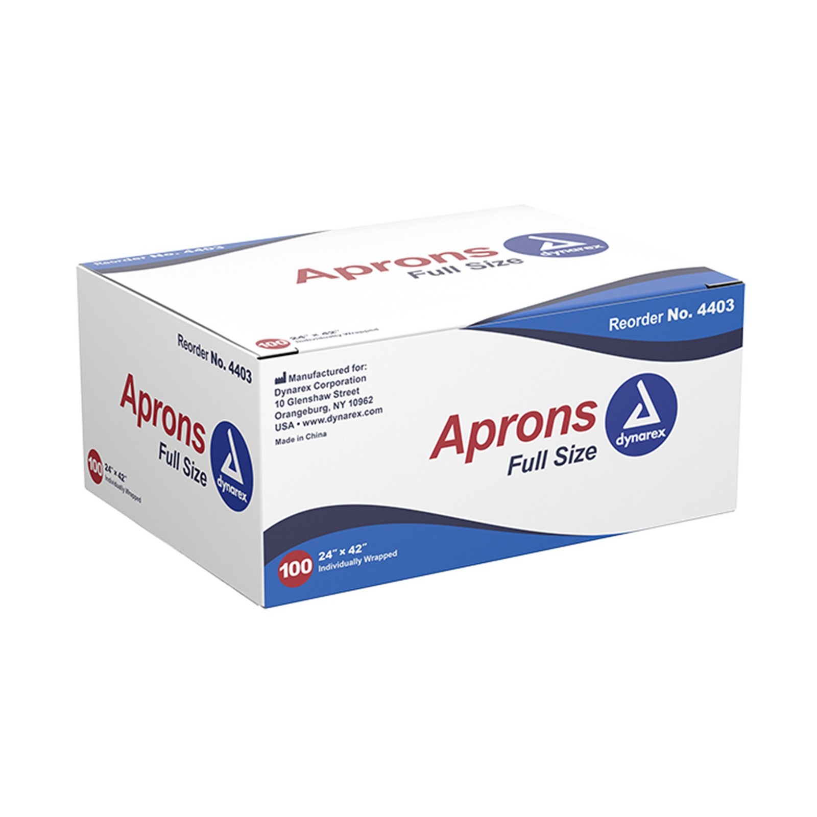 Dynarex Adult Disposable General Purpose Apron White 100 Ct