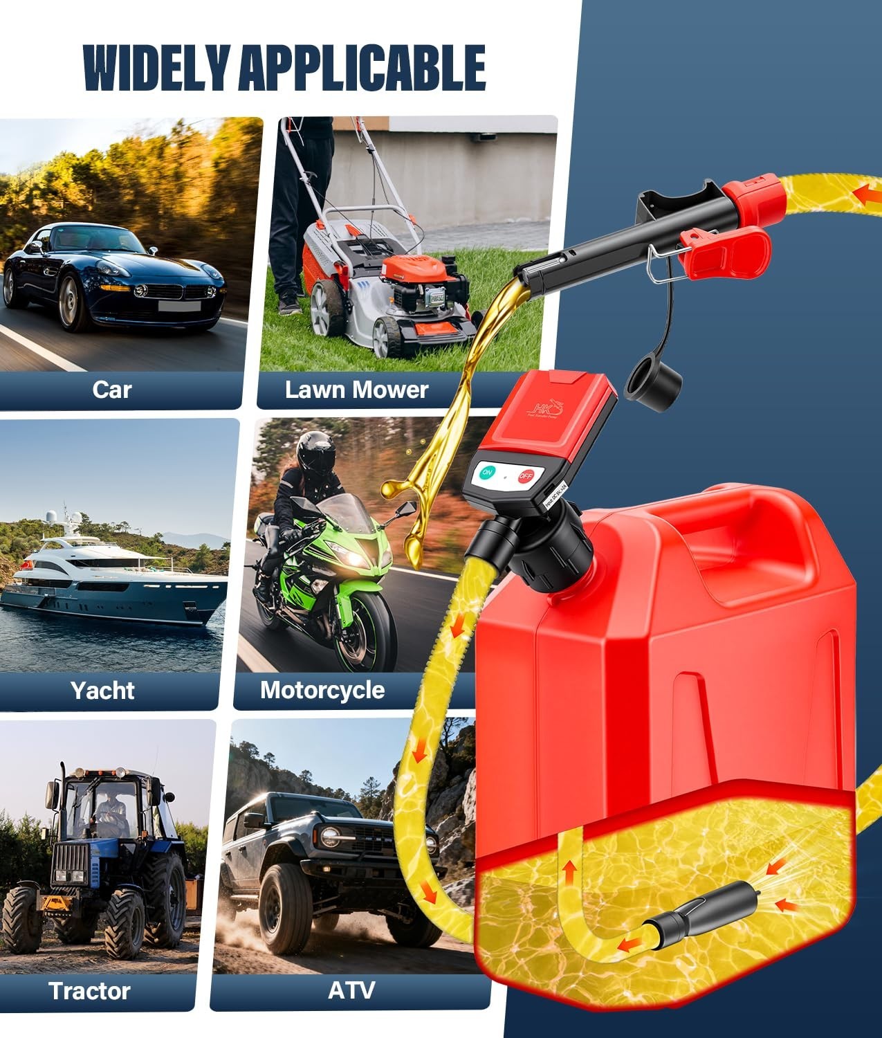 2nd Gen Fuel Transfer Pump with Auto-Stop, 3.8 Gallon per Min, 51″ Hose Battery