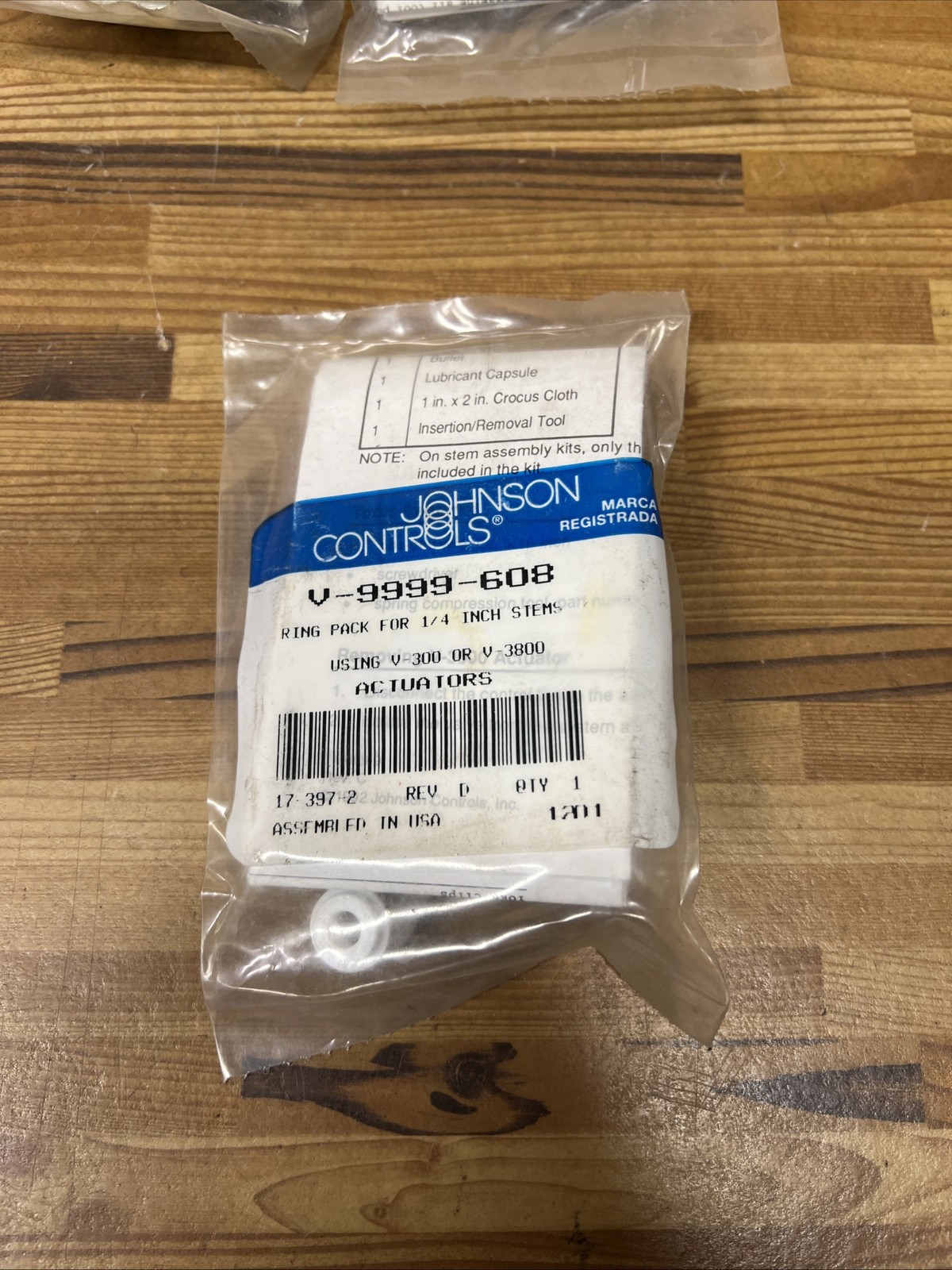 Johnson Controls V-9999-608 Ring Pack Kit for 1/4 in Stems