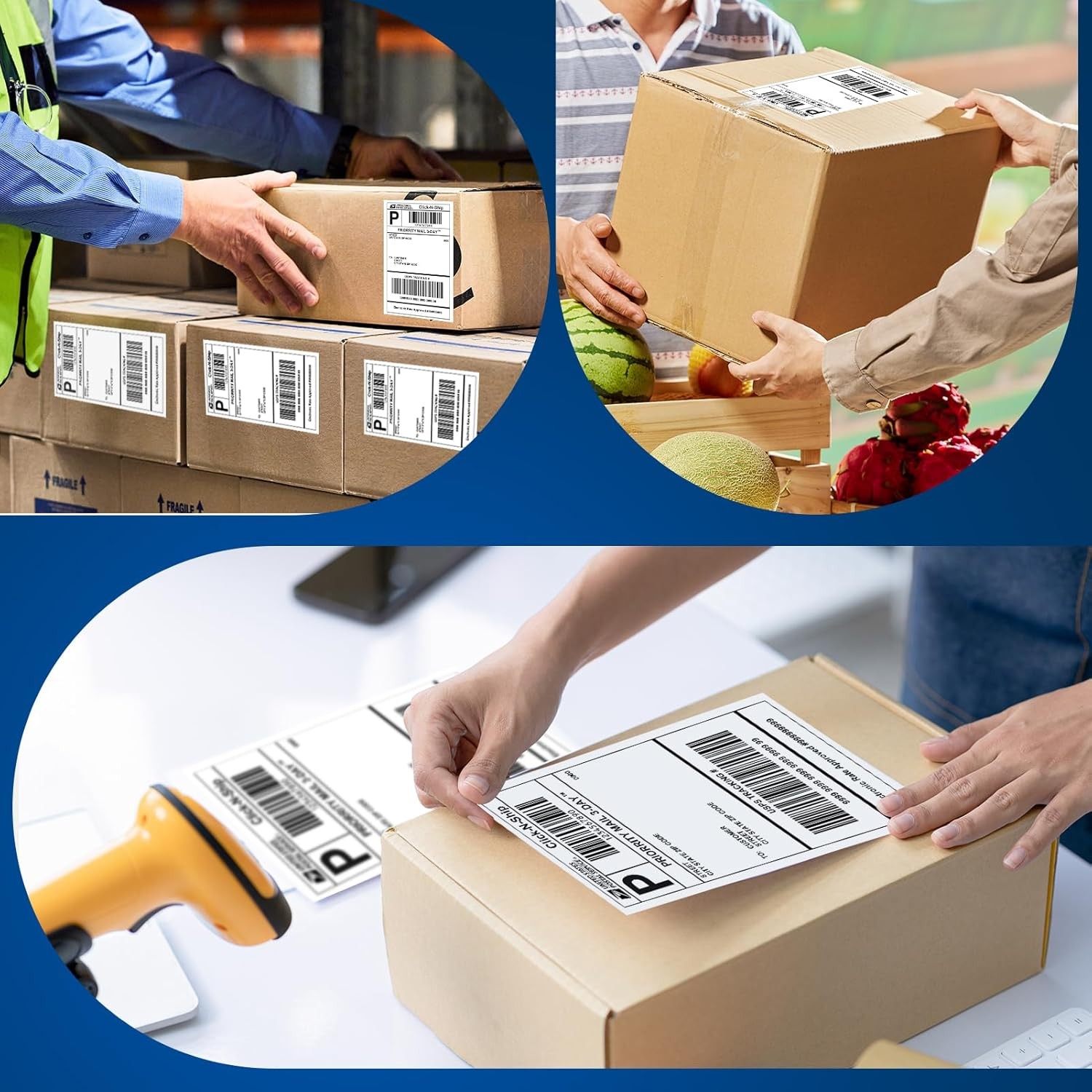 5 Pack 220/Roll Thermal Shipping Labels 4×6 Compatible 1744907 Dymo 4XL Printer