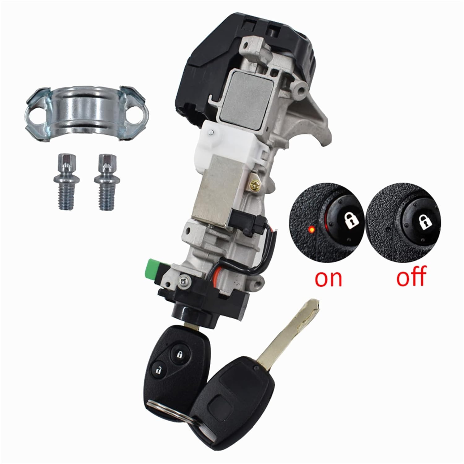 Ignition Switch Cylinder Lock with 2 Chip Keys Fits for Honda Civic 2006-2011…
