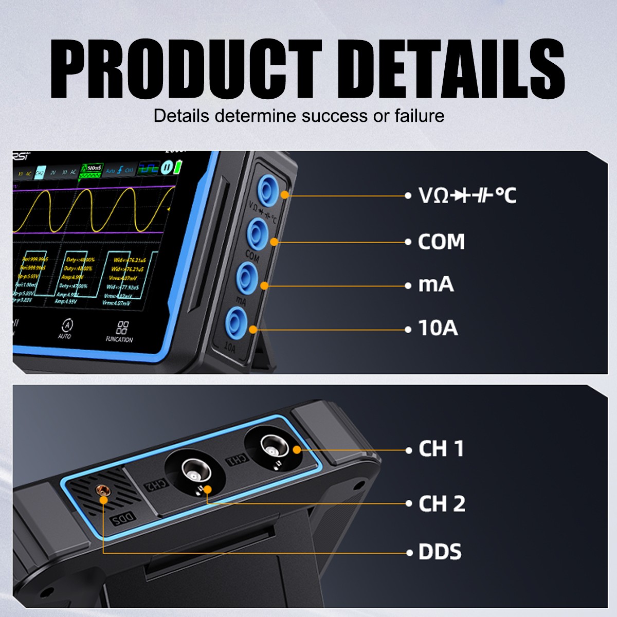 FNIRSI 2C53P 3-in-1 LCD 2 Channel Signal Generator Digital Storage Oscilloscope