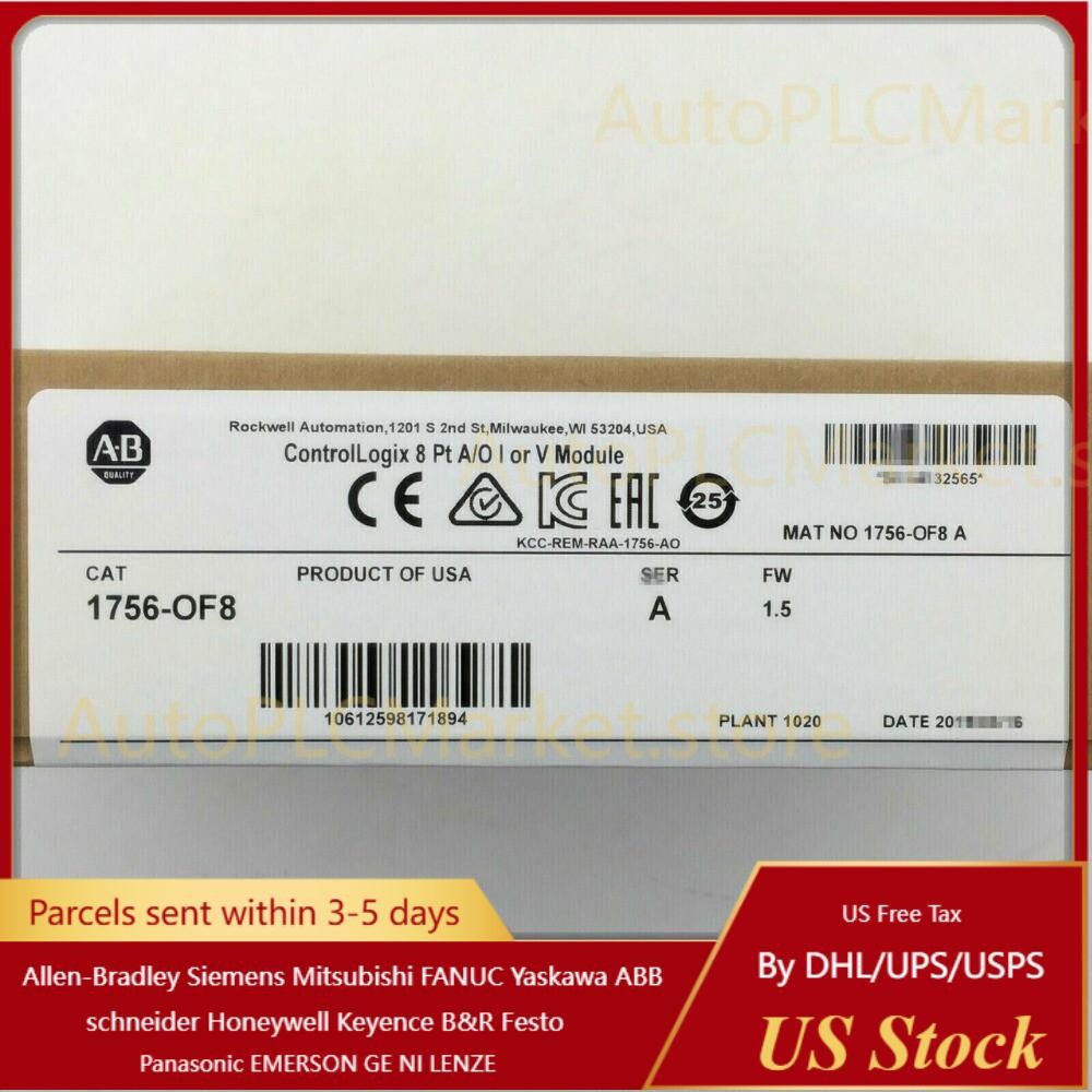 Factory Sealed AB 1756-OF8 SER A ControlLogix 8 Pt Output Module US Free Tax