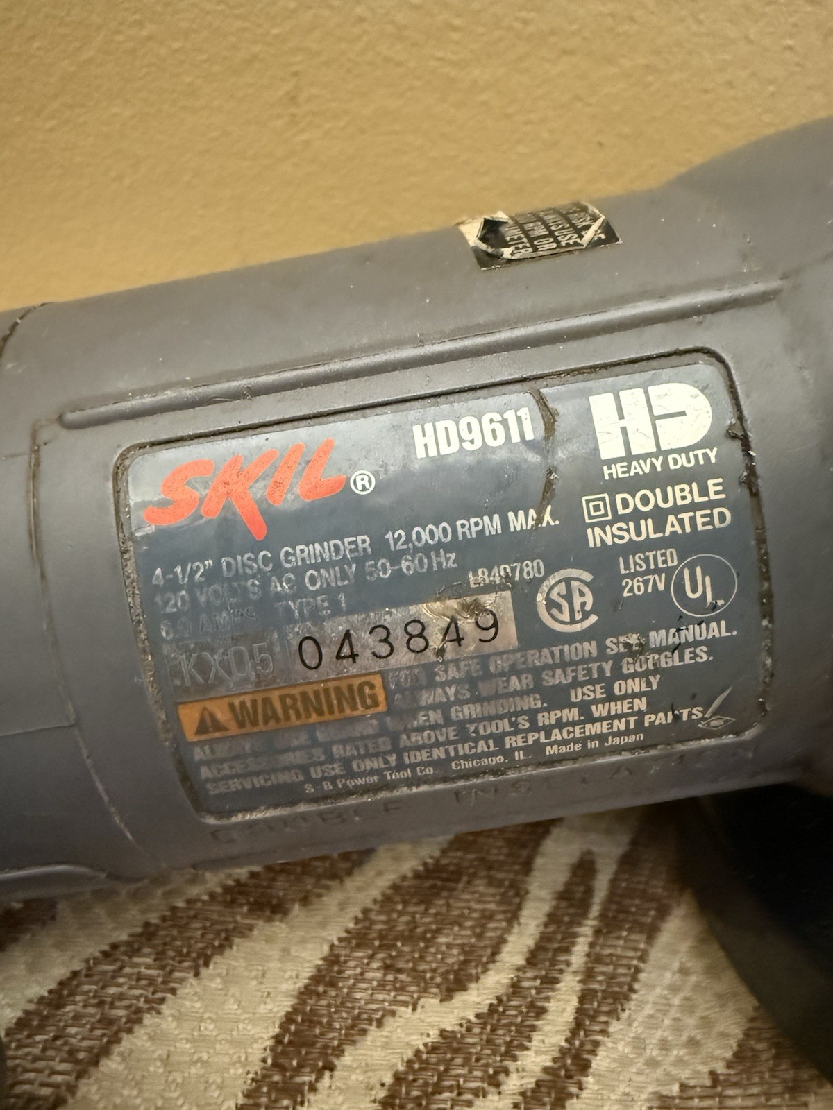 SKIL Professional Model 9611 4-1/2″ Disc Angle Grinder