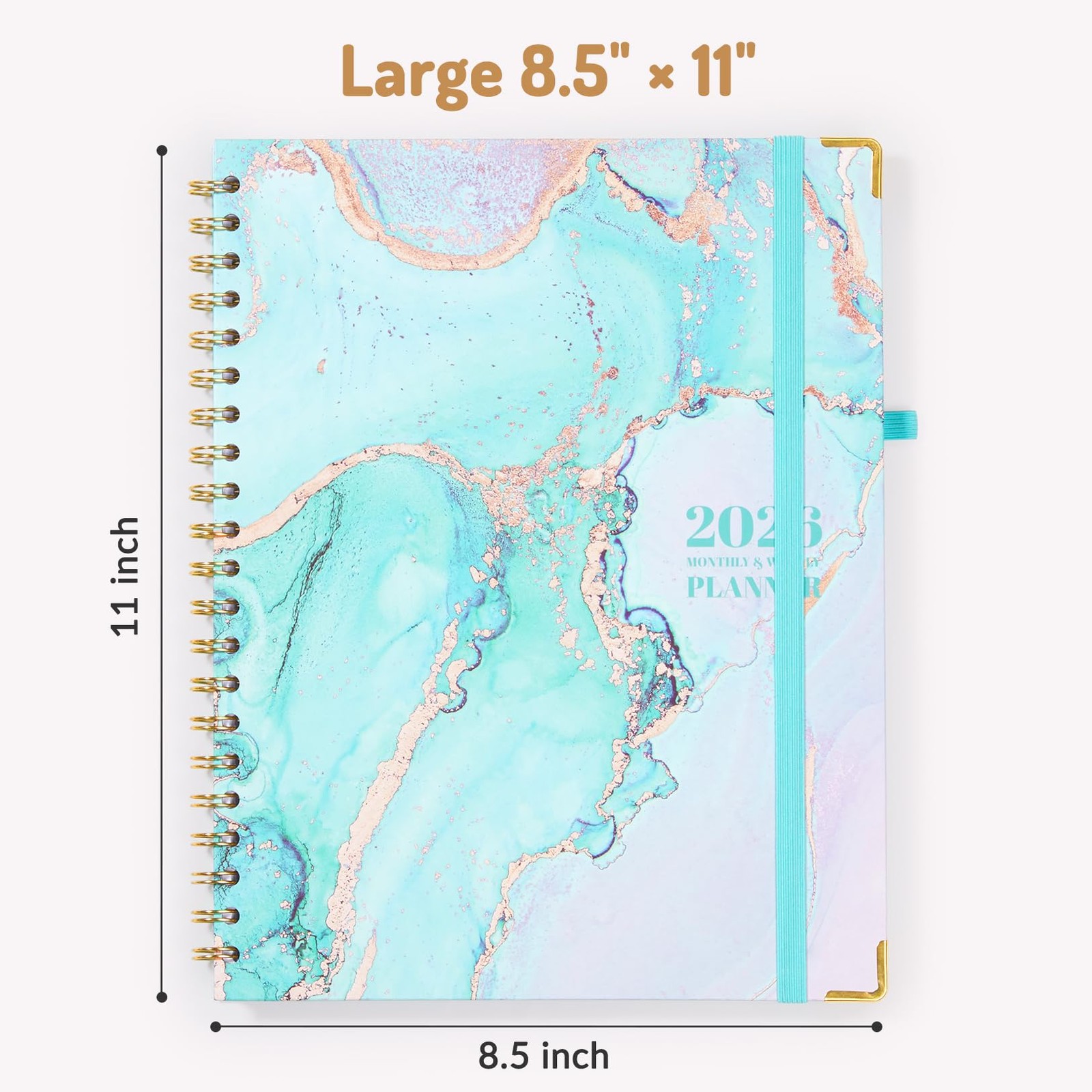 Forvencer 2026 Planner, Weekly and Monthly Calendar Letter, Light Green