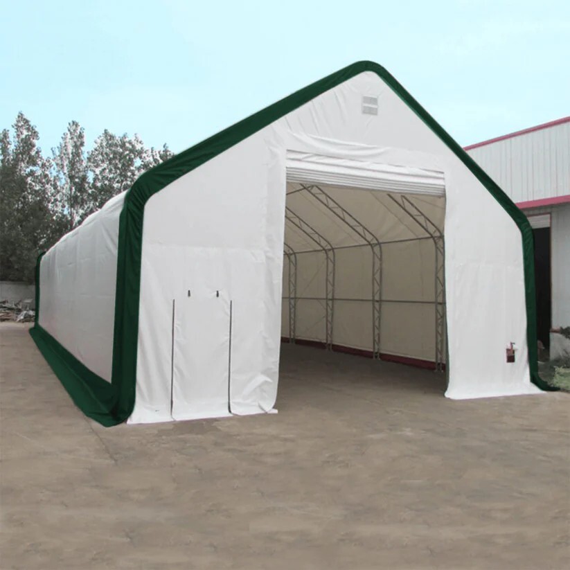 W30’xL80’xH20′ Double Truss Storage Shelter 22OZ PVC Canvas Building Shelter