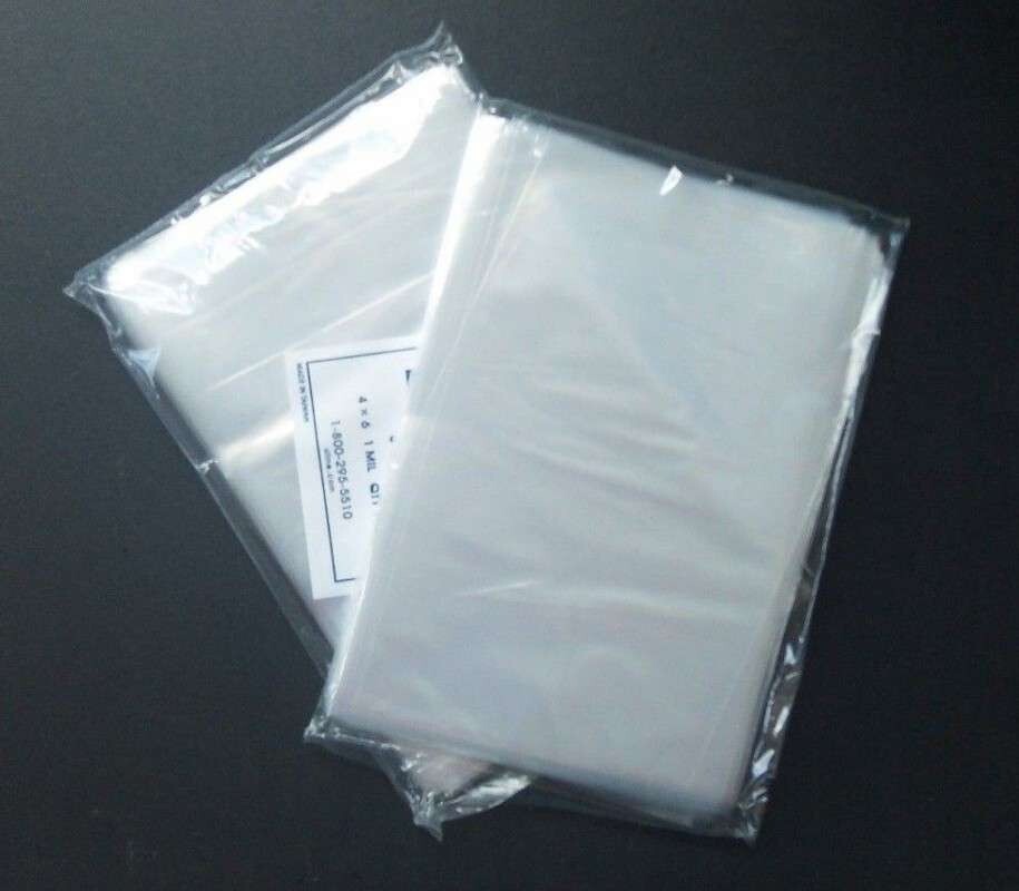 4×12″ Clear Poly Bags Lay-Flat Open Top End 4-Mil Case LDPE Plastic Packaging