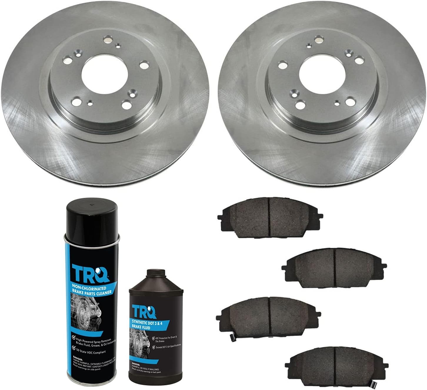 Front Ceramic Brake Pad & Vented Rotor Kit – OE-Fit, Includes Grease, Cleaner