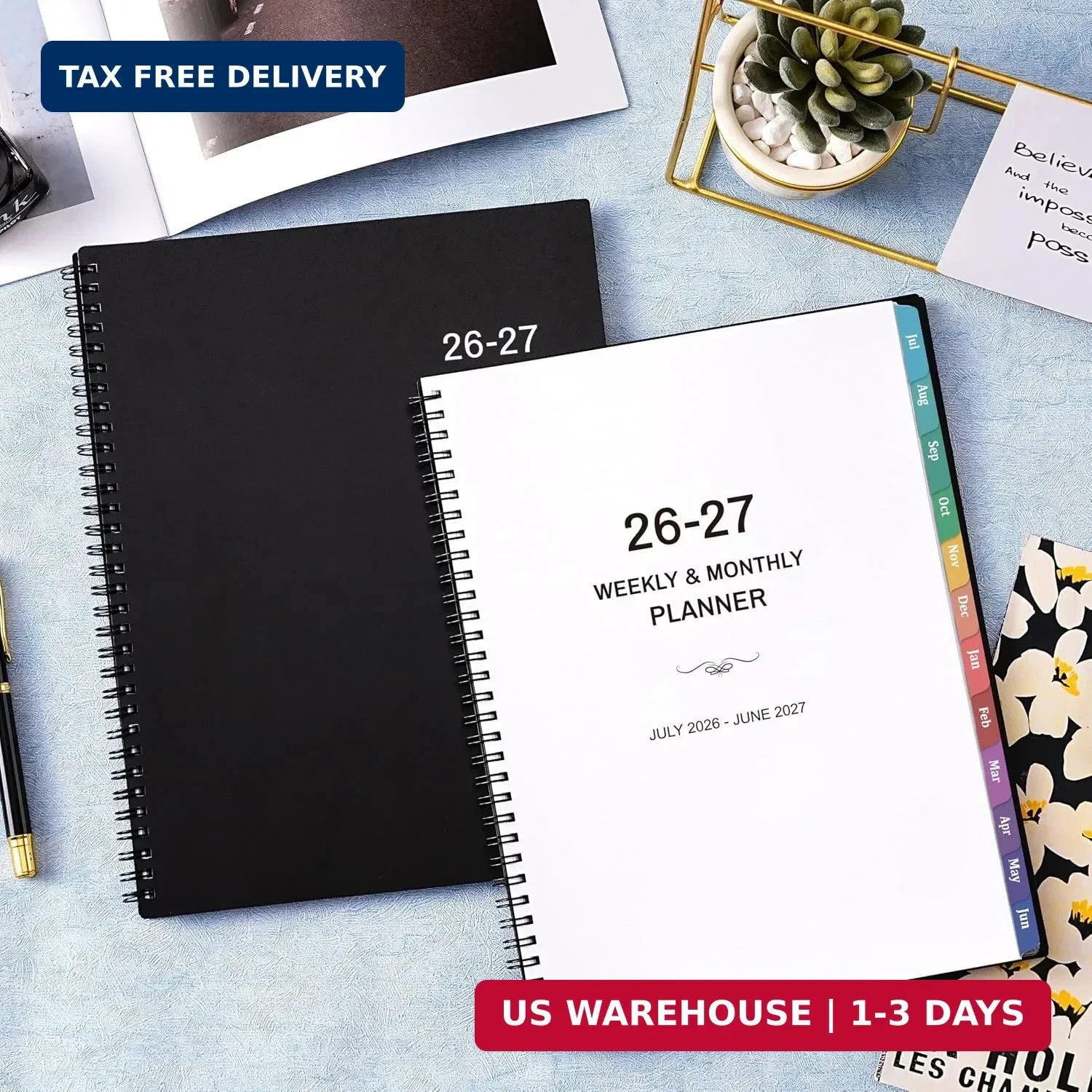Weekly and Monthly Planner 2026-2027, July 2026-June 2027, 8.5” x 11” | Academ