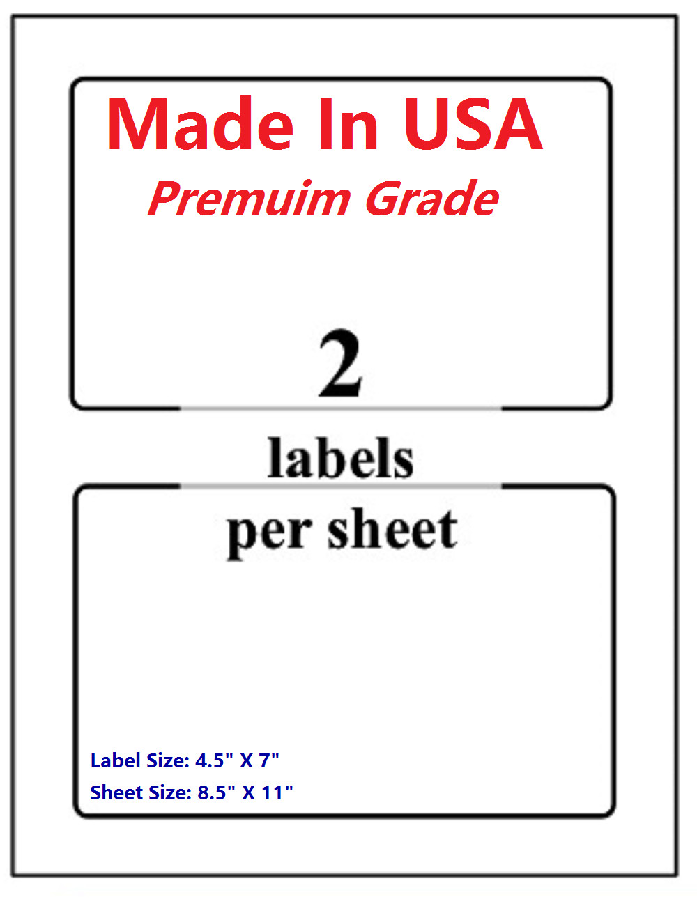 Premium Shipping Blank Labels-7″ X 4.5″-Made in USA-Self Adhesive-8.5 x 11-Round