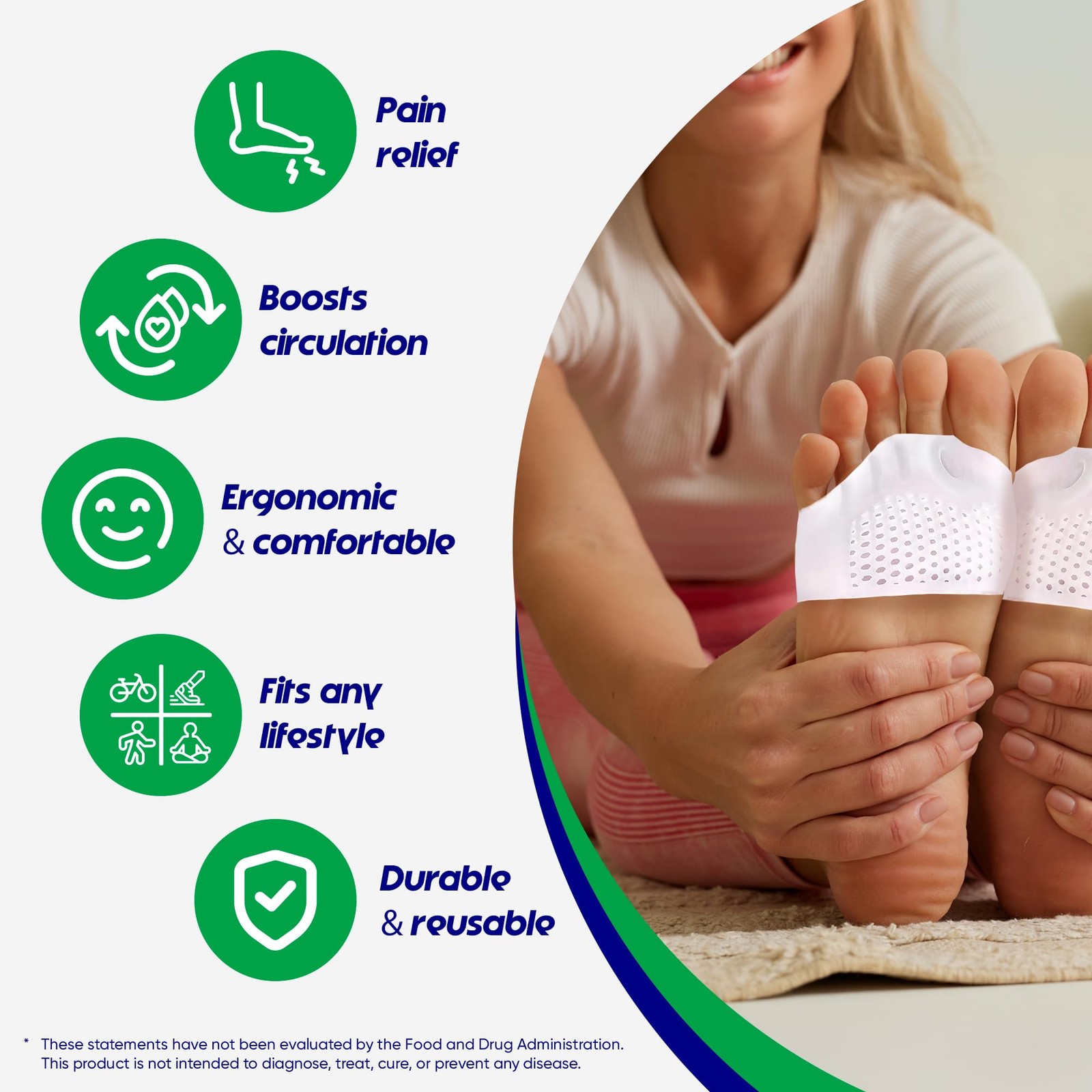 Hyggear Silicone Toe Separators (Left & Right Pair), One Size, White