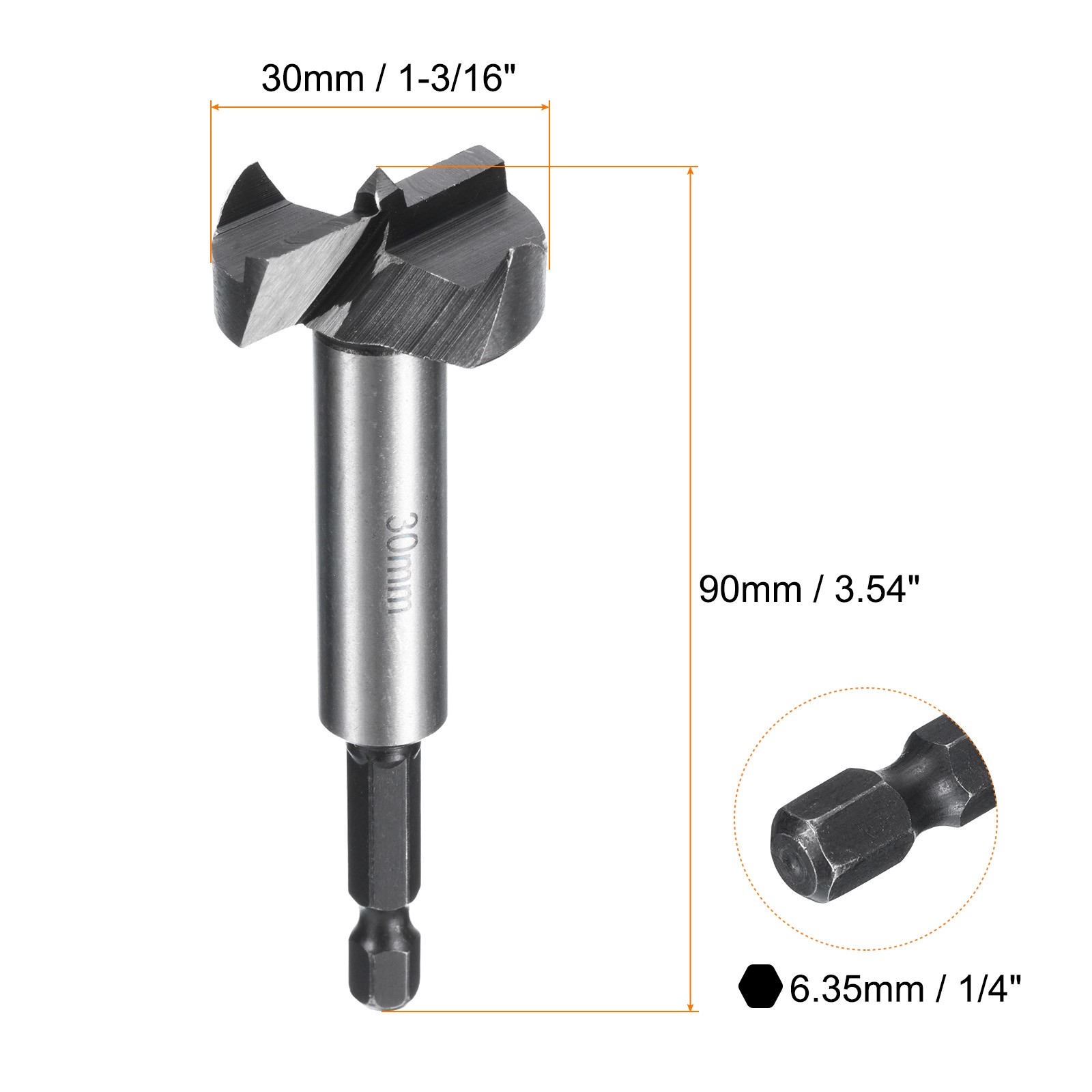 Forstner Drill Bit 1-3/16″(30mm) Single Tooth Flat Wing Wood Drilling Bit