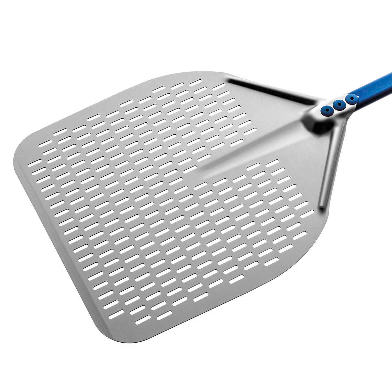 Gi.Metal Azzurra Rectangular Perforated Anodized Aluminum Pizza Peel 13″/47″