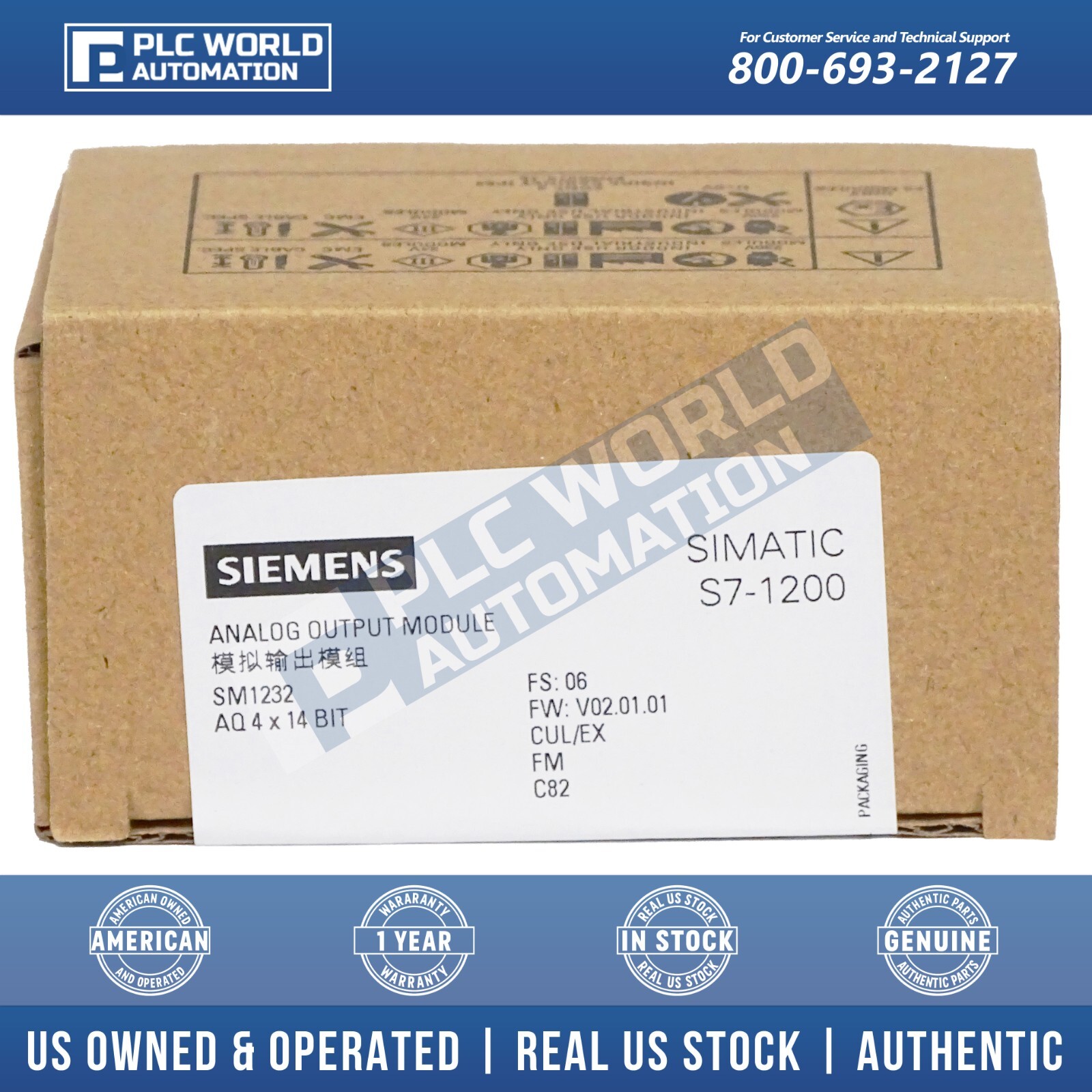 Siemens 6ES7232-4HD32-0XB0 S7-1200 SM1232 Analog Output Module, New Sealed