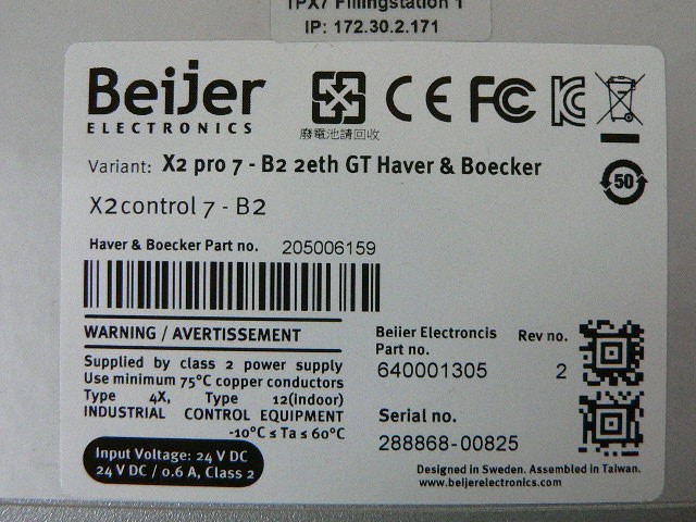 Beijer Electronics X2 Pro 7Beijer Electronics X2 Pro 7 Hmi Panel 640001305